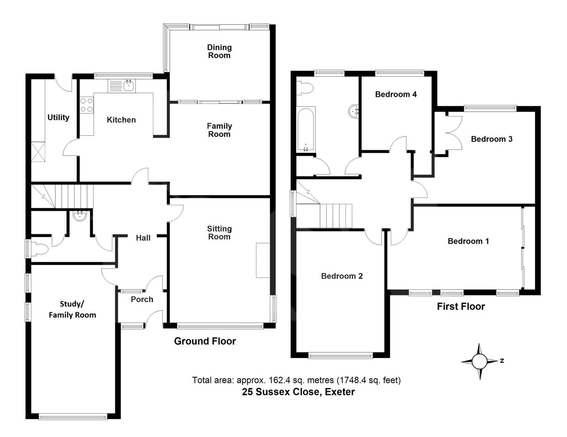25, Sussex Close, Exeter floorplan