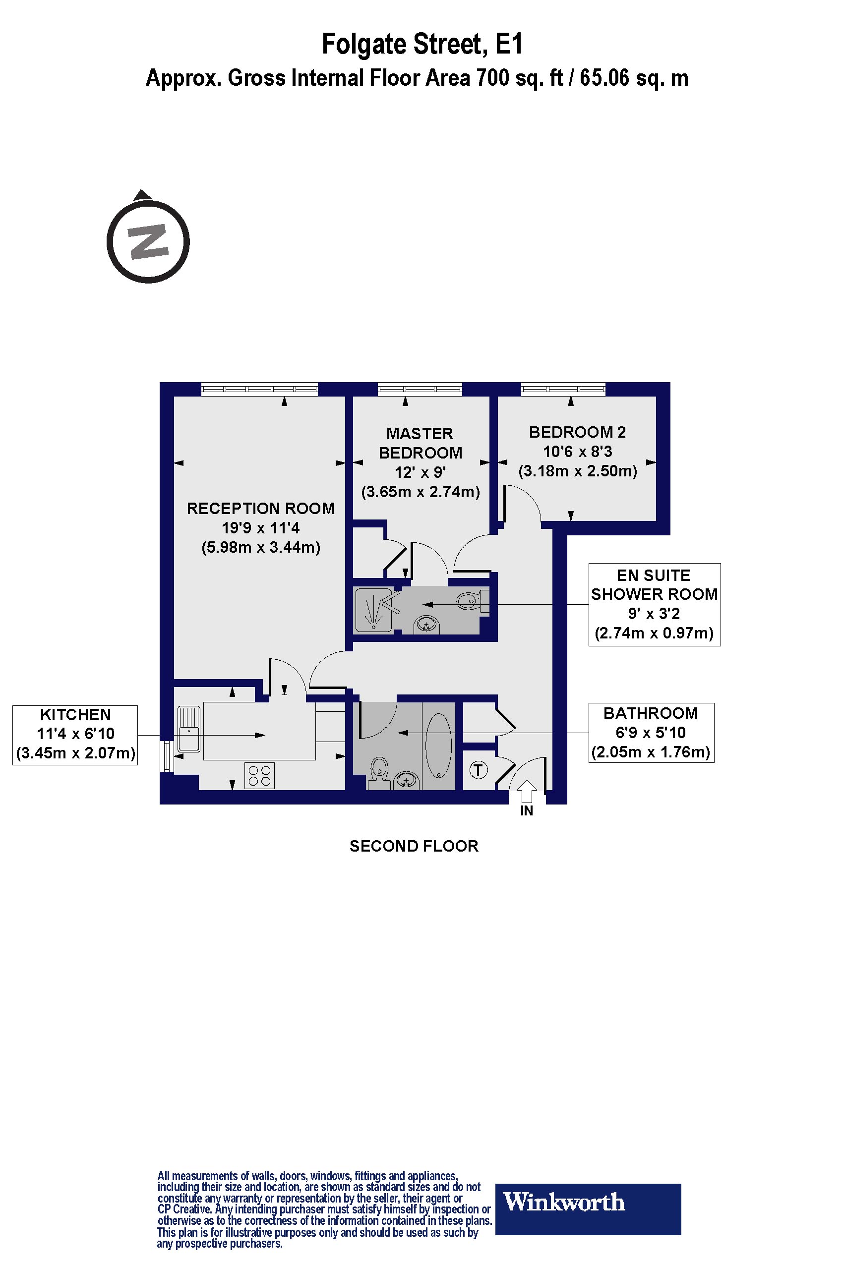 Flat 12, 54, Folgate Street, London floorplan