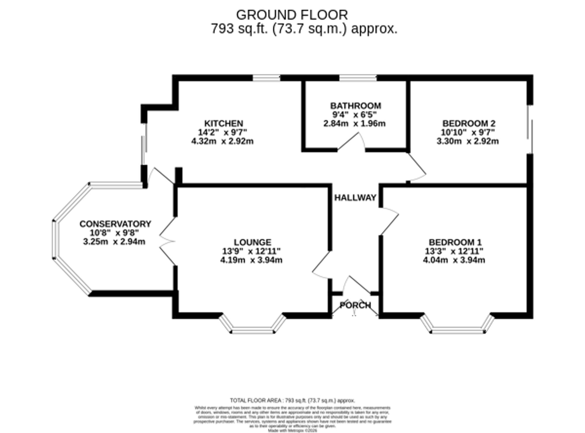 57 Newton Lane, Wigston floorplan