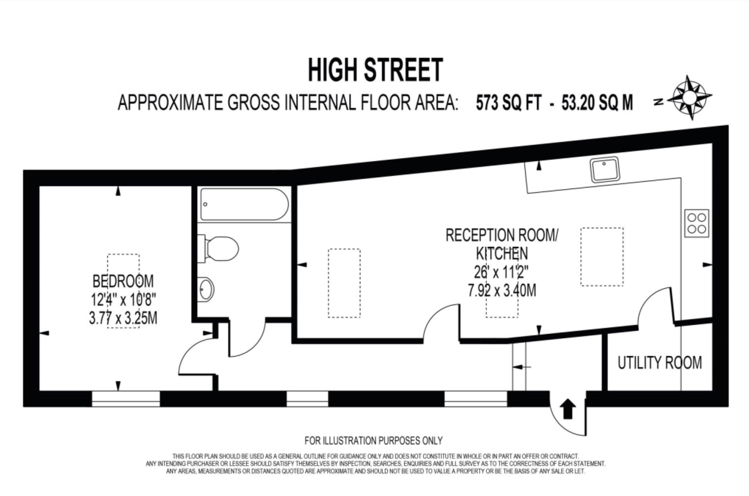 Flat 3, 94, High Street, DORKING floorplan