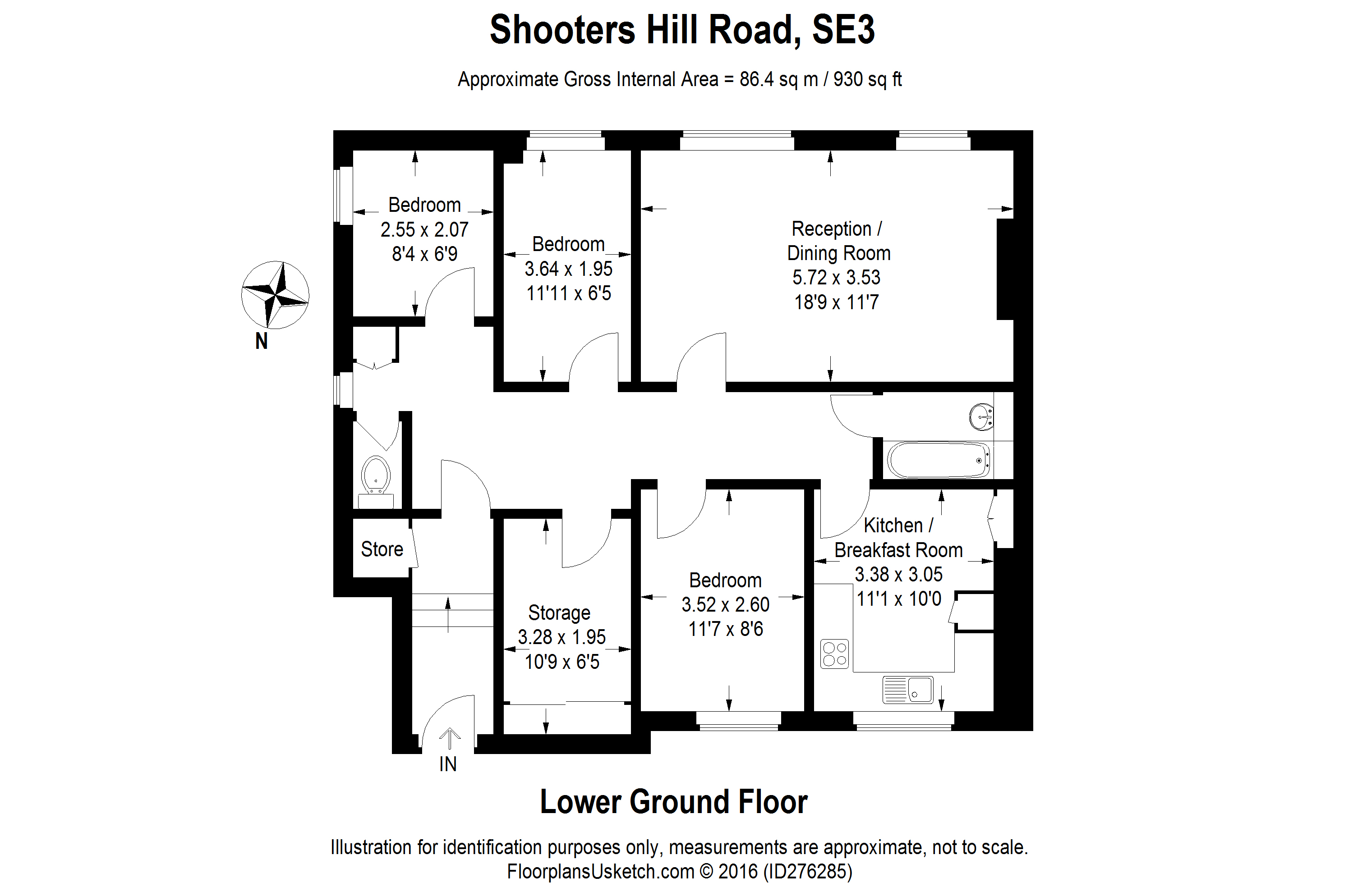 3 Bedrooms Flat to rent in Shooters Hill Road, London SE3