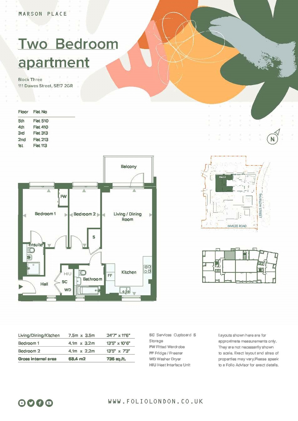 Flat 113,, 111 Dawes Street, London floorplan