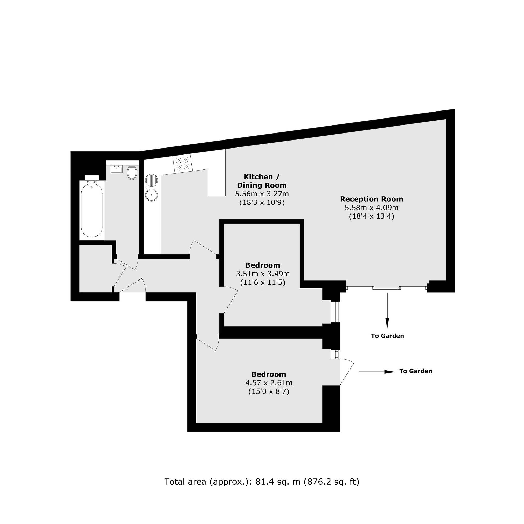 Flat 1, 203-207, Merton Road, South Wimbledon floorplan