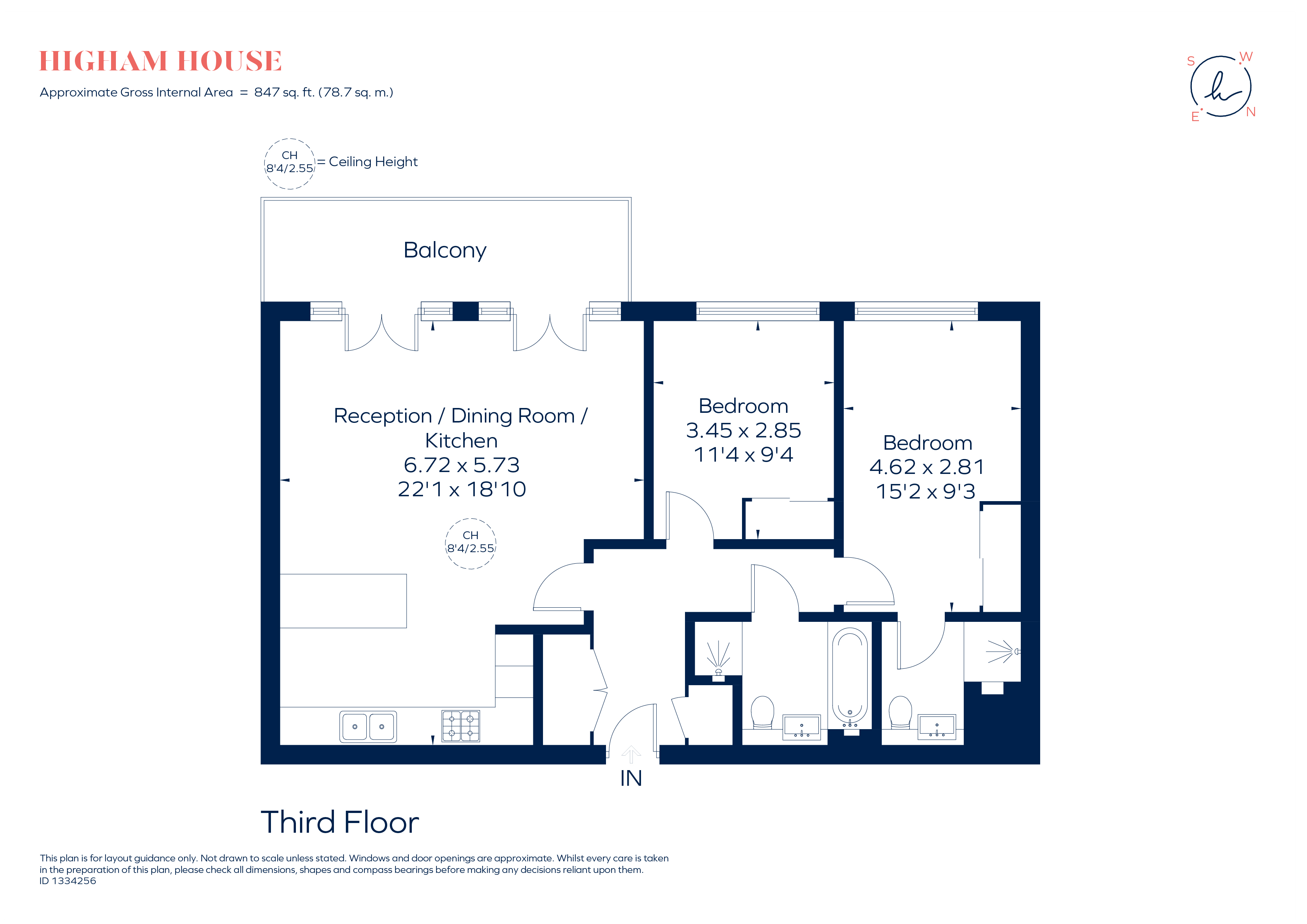 32, Higham House West, 102, Carnwath Road, London floorplan