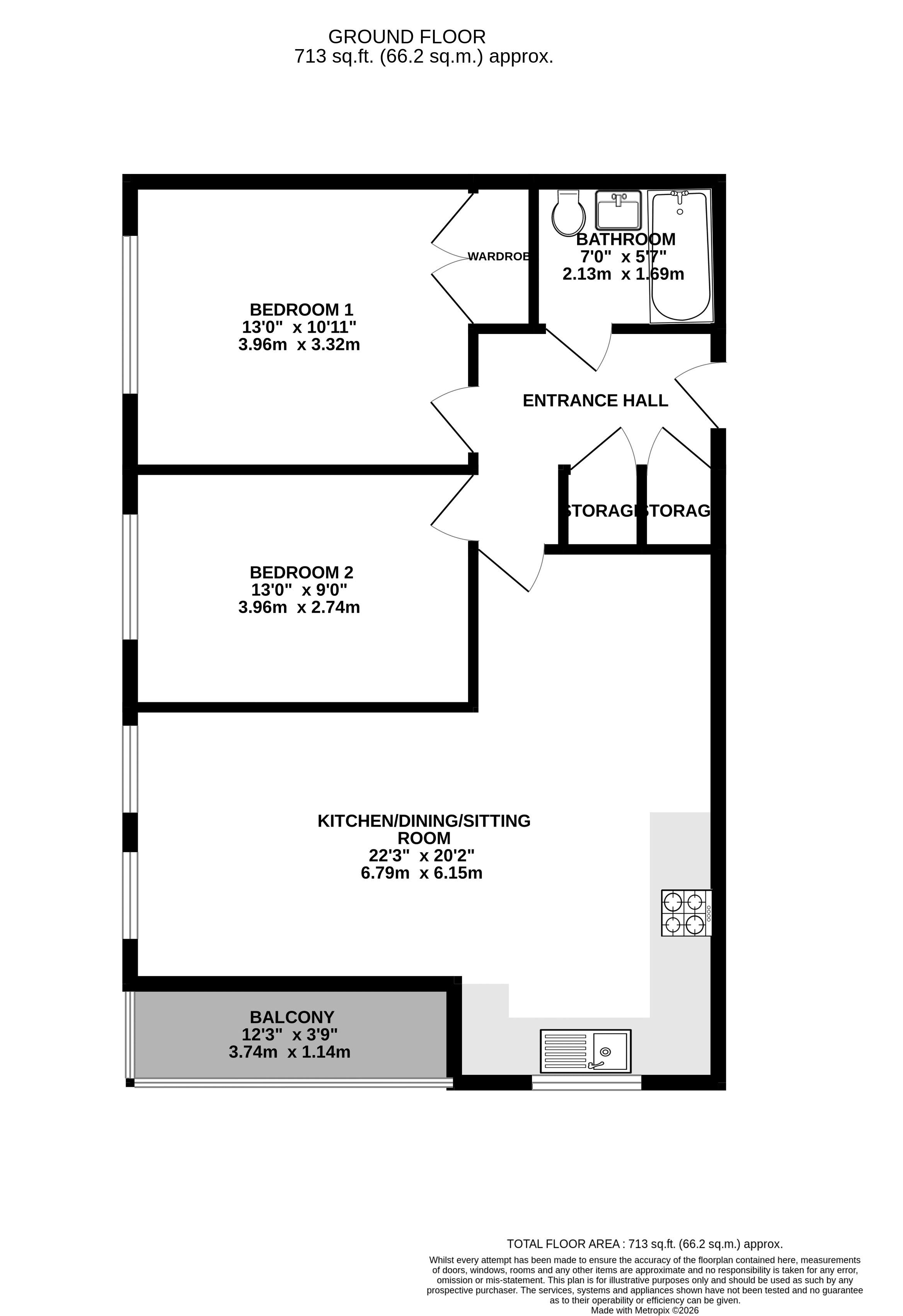 Flat 11, 1, Bishop Path, Weston-Super-Mare floorplan