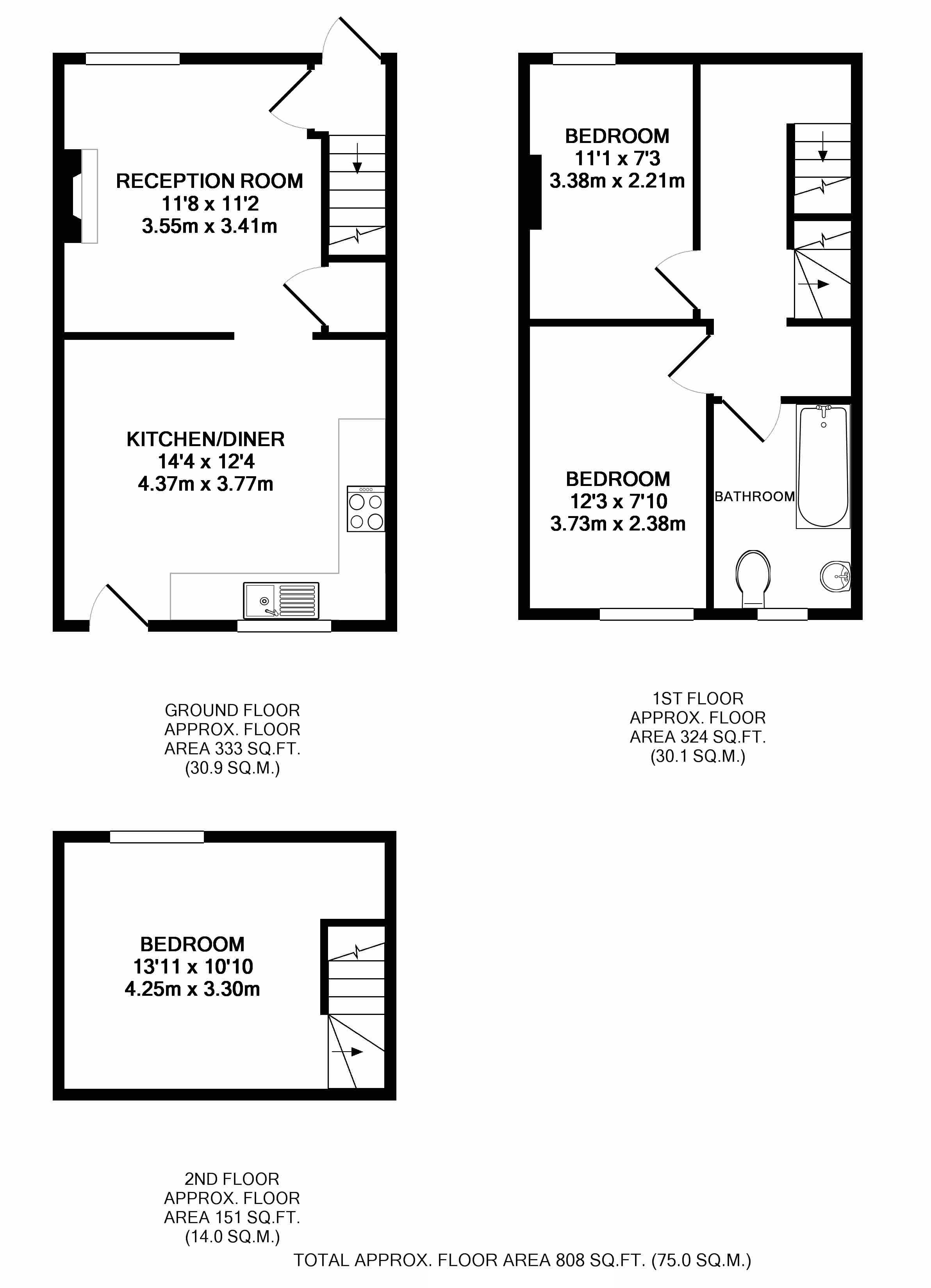 3 Bedrooms Town house for sale in Bisley Old Road, Stroud GL5