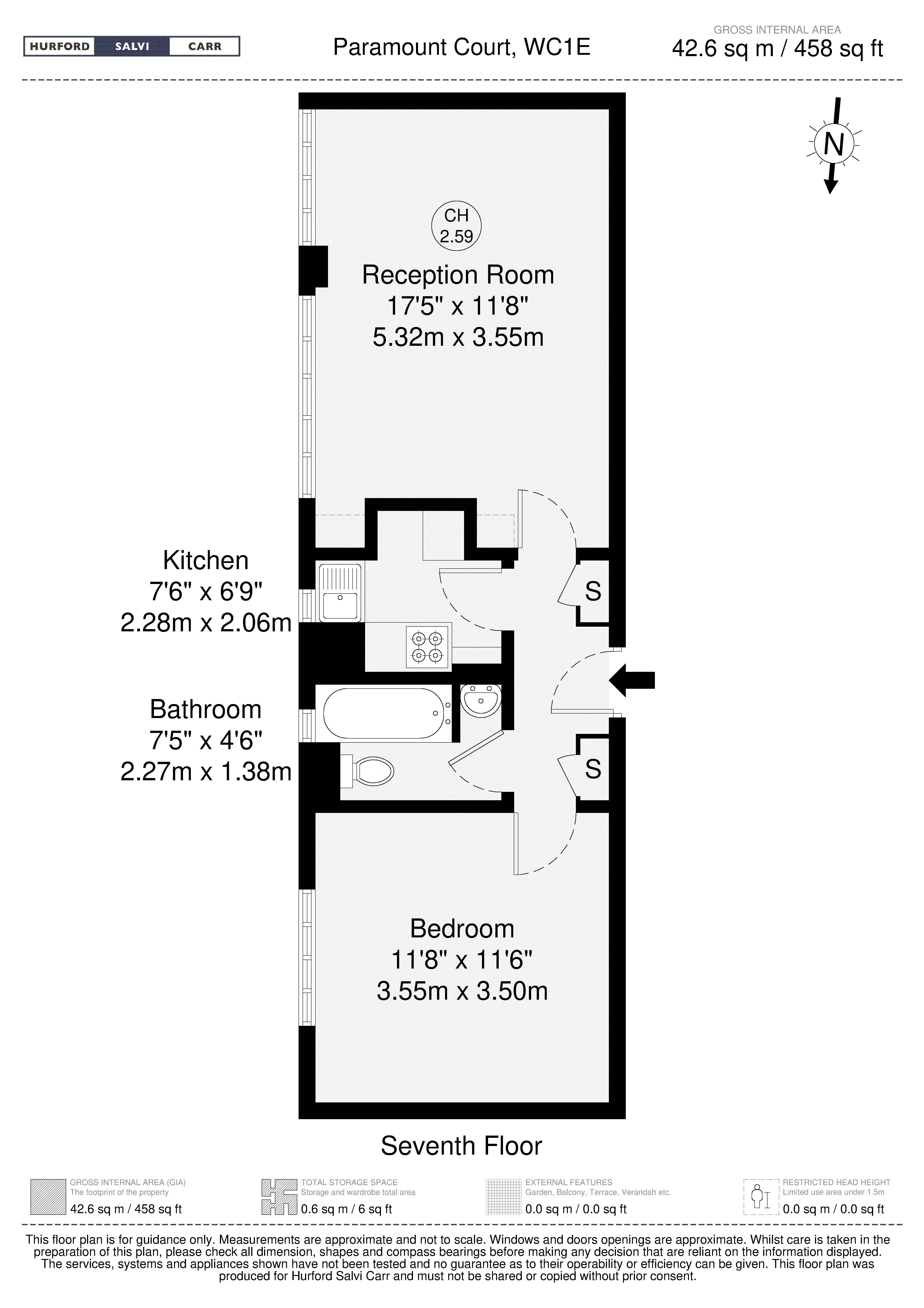 119 Paramount Court, 38-39, University Street, London floorplan