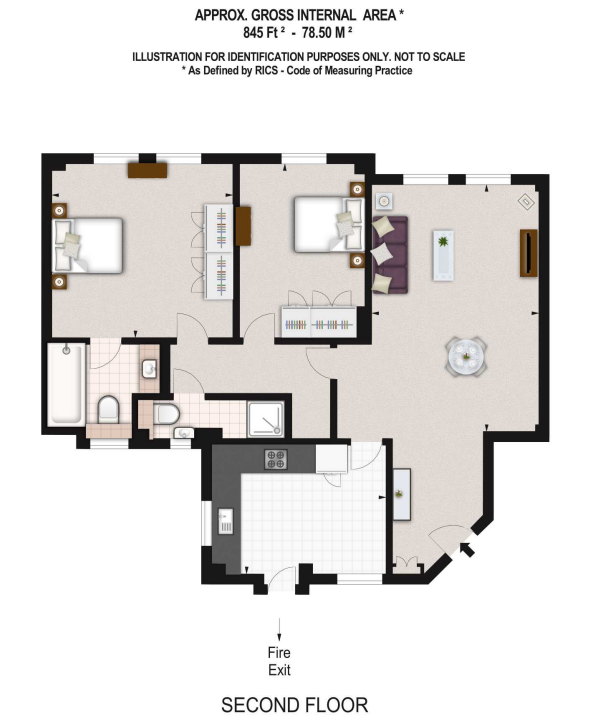 28, Pelham Court, South Kensington floorplan
