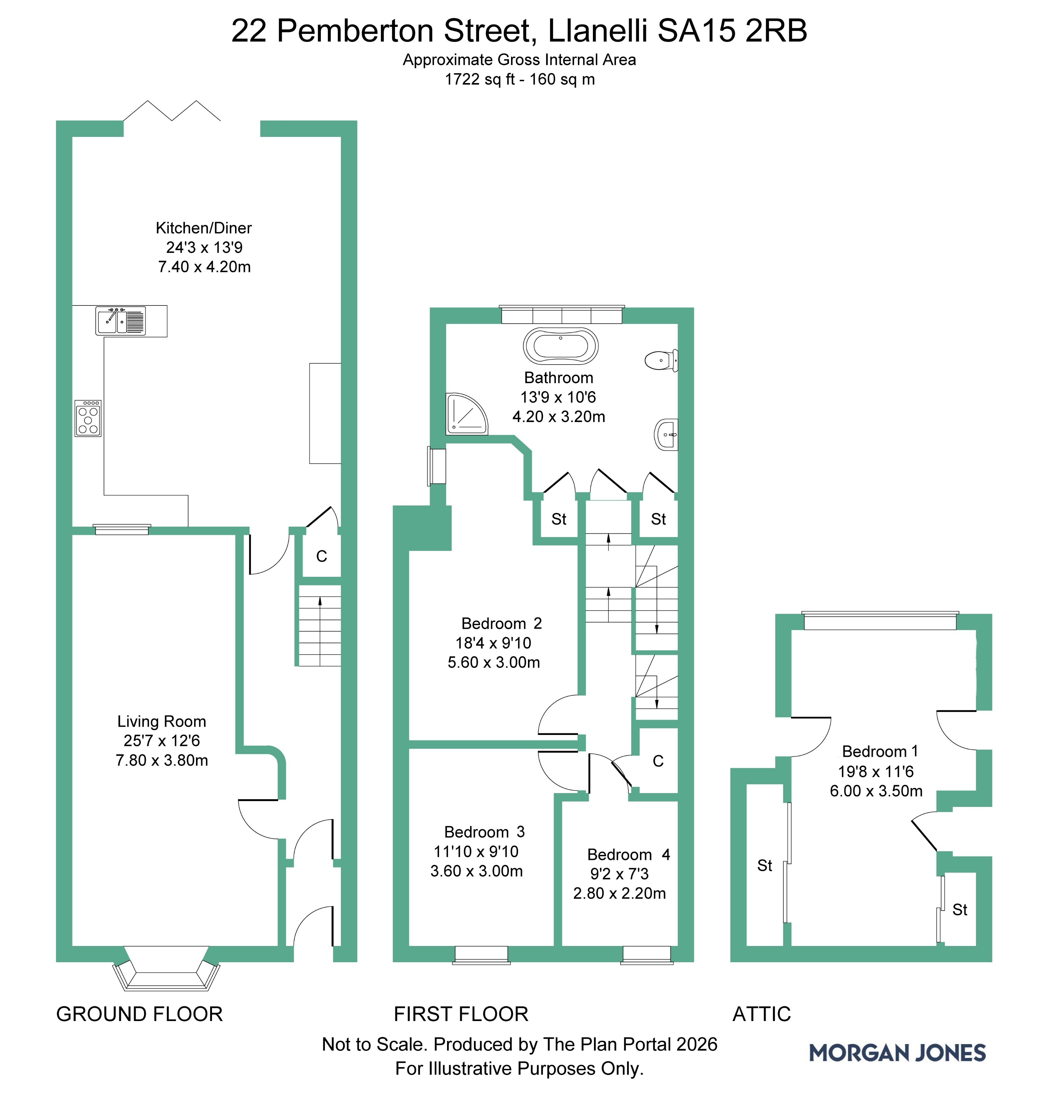 22 Pemberton Street, Llanelli floorplan