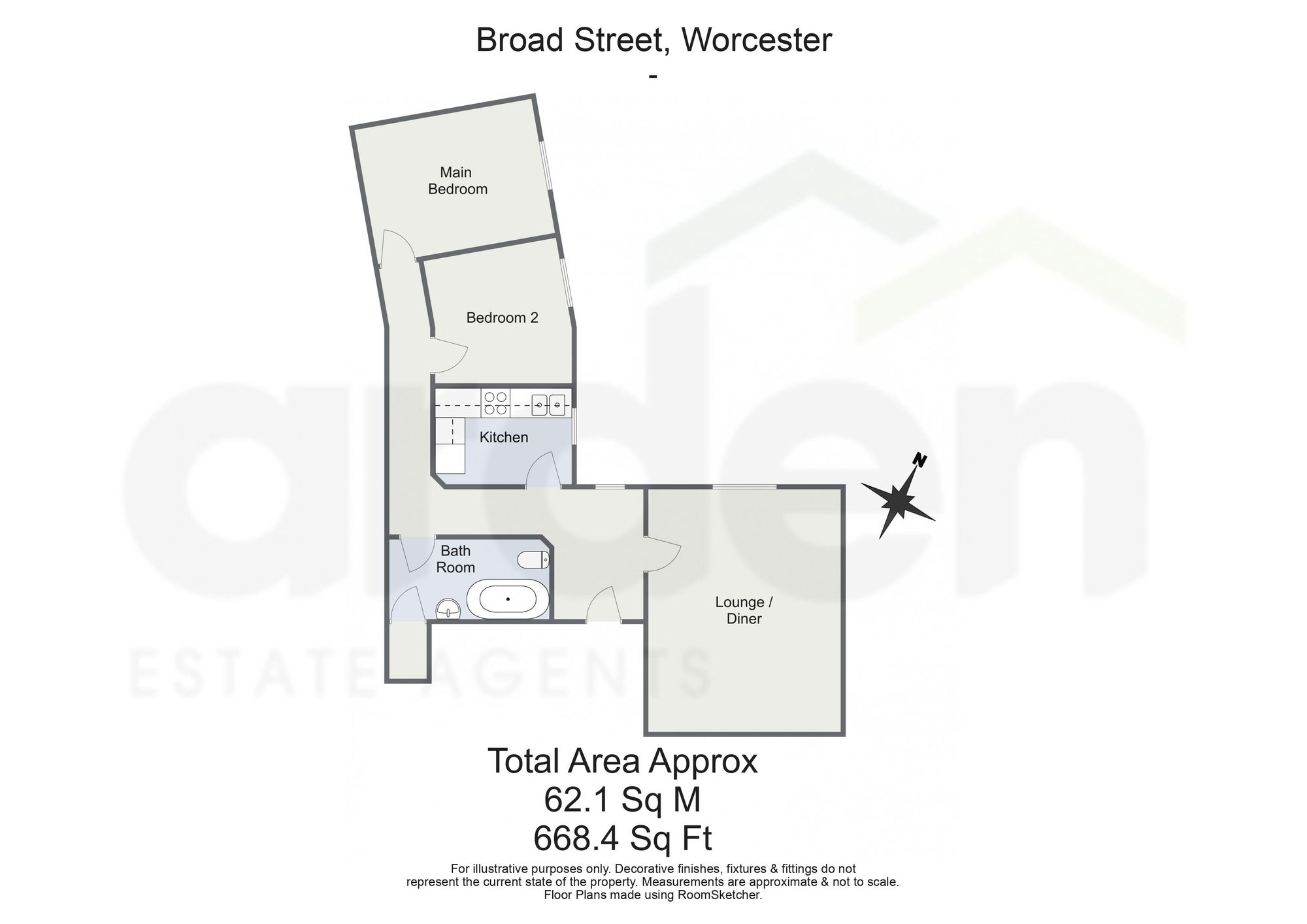 Flat 4, 29 Broad Street, Worcester floorplan