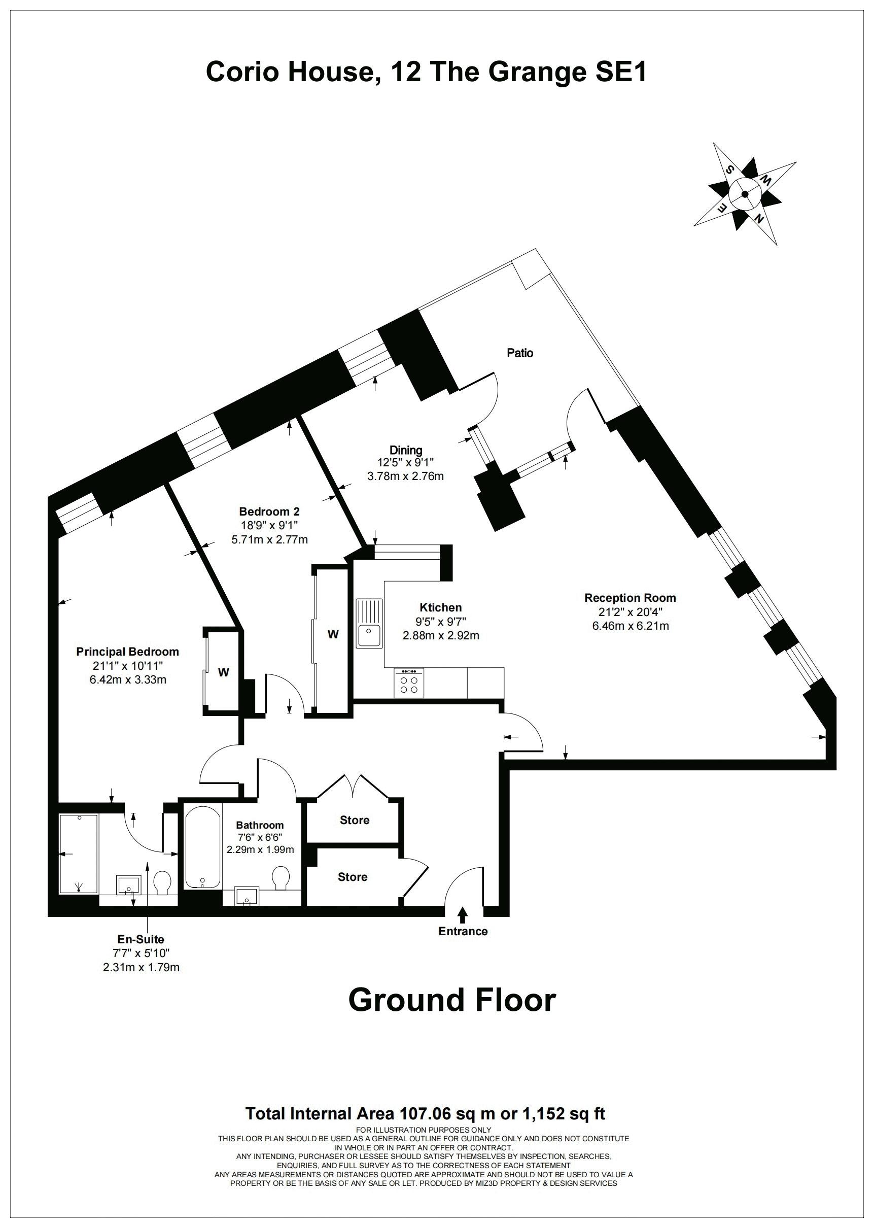 95 Corio House,, 12 The Grange,, London, floorplan