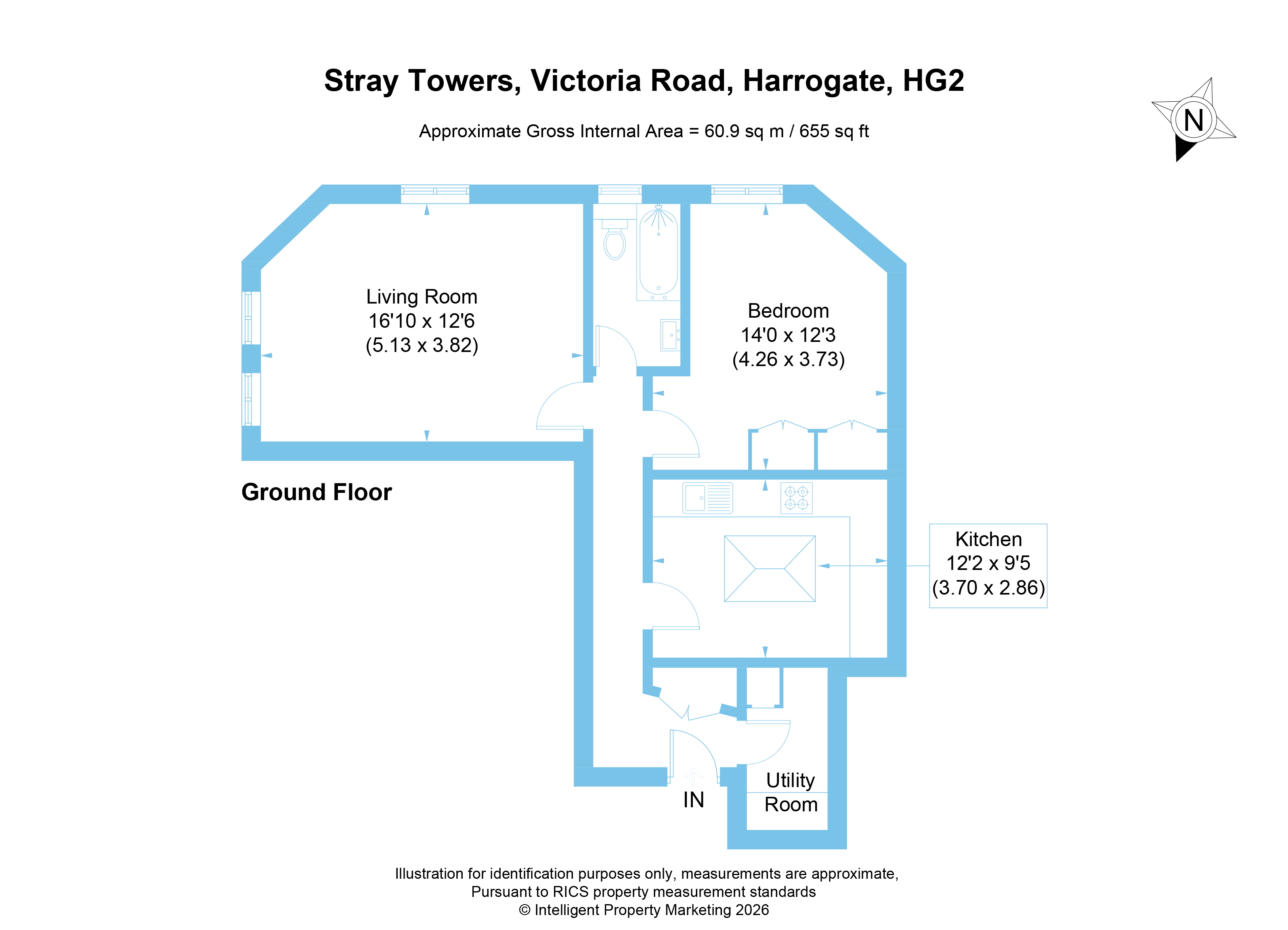 Flat 1, Stray Towers,, Victoria Road, North Yorkshire floorplan