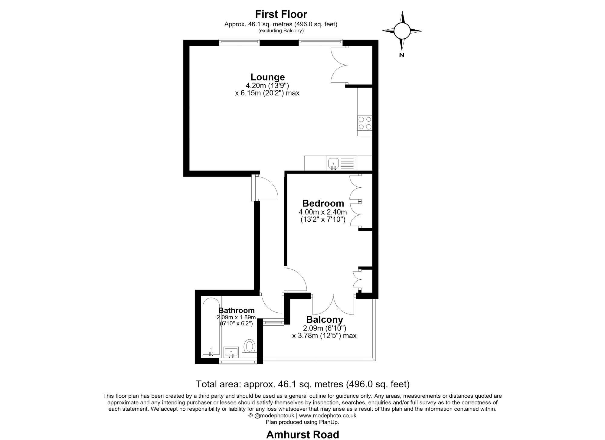 Flat B, 110 Amhurst Road, London floorplan