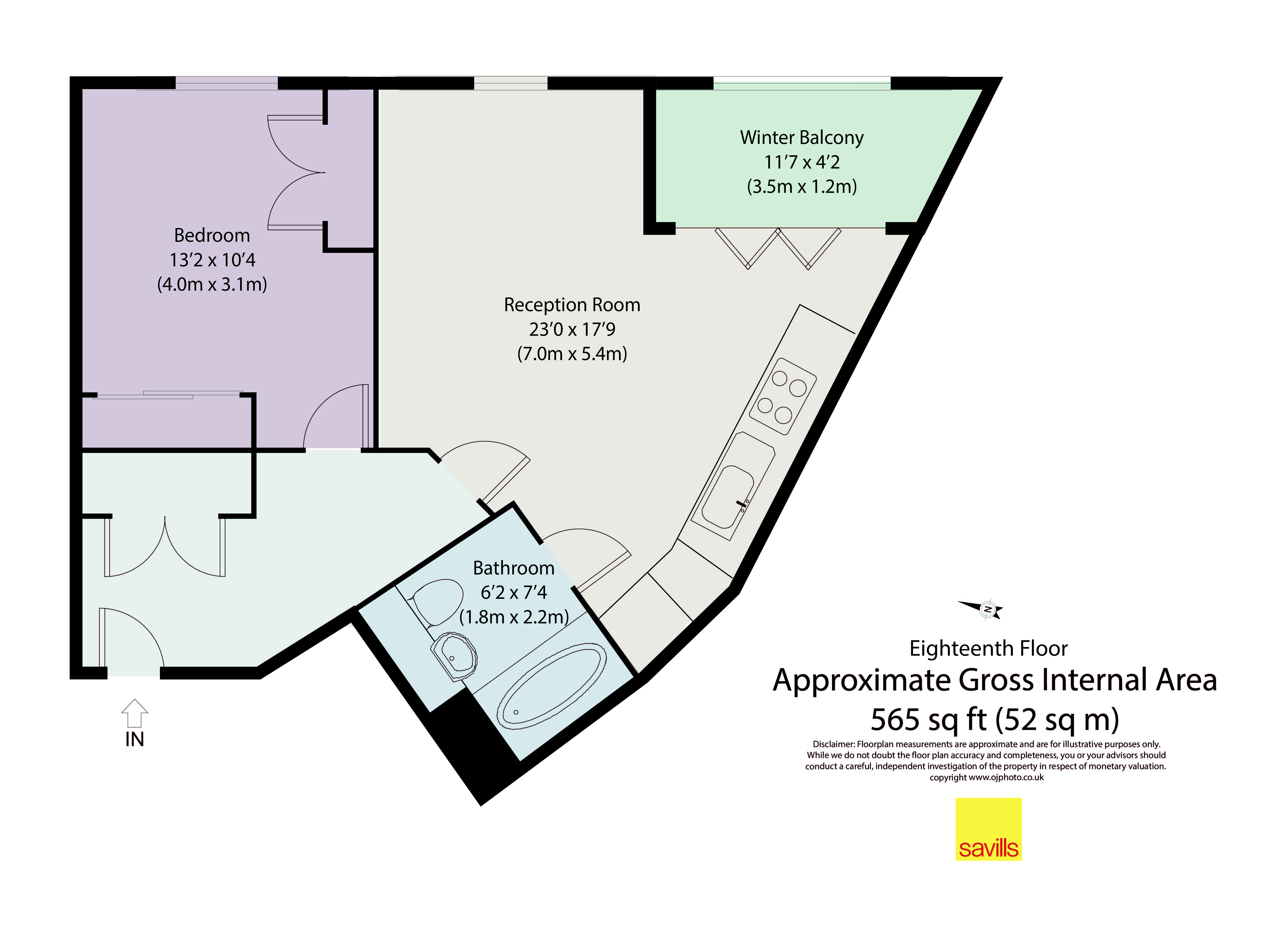 Apartment 1807, Wiverton Tower, 4, New Drum Street, London floorplan
