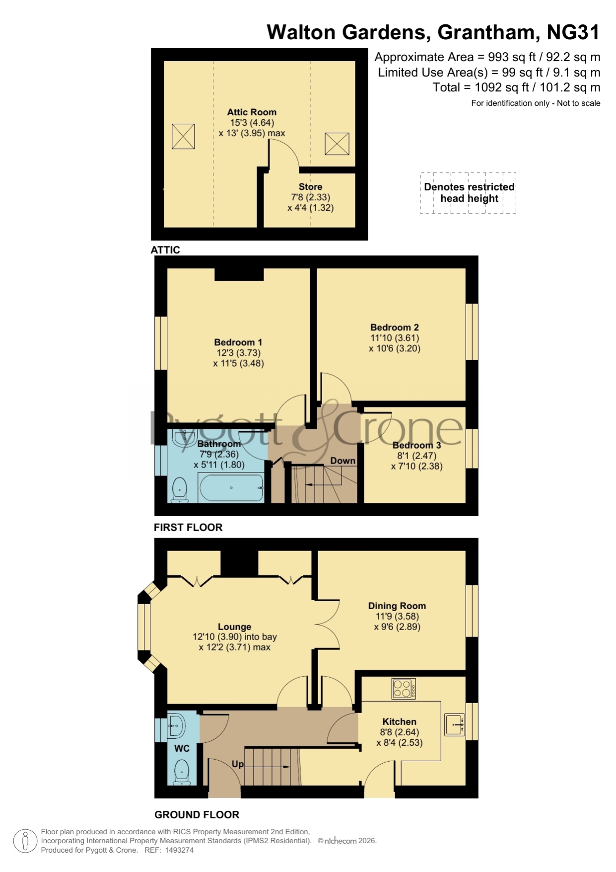 72, Walton Gardens, Grantham floorplan