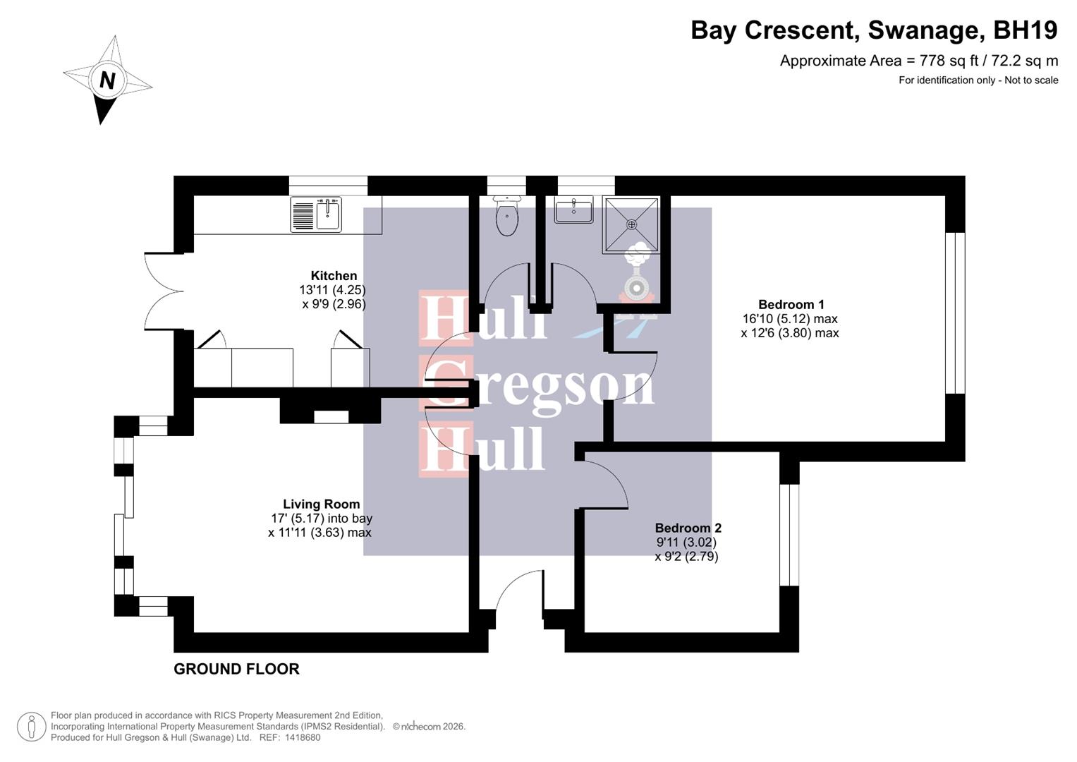 Estate of the Late Barbara Webber, 18, Bay Crescent, Swanage floorplan