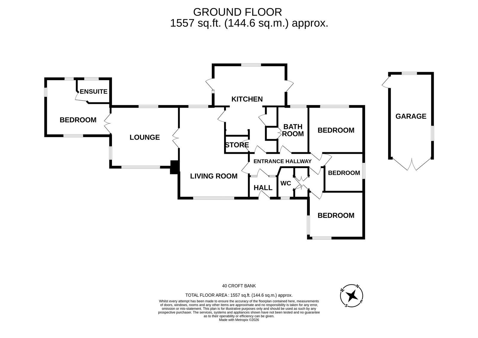Ravenscroft, 40 Croft Bank, Malvern floorplan