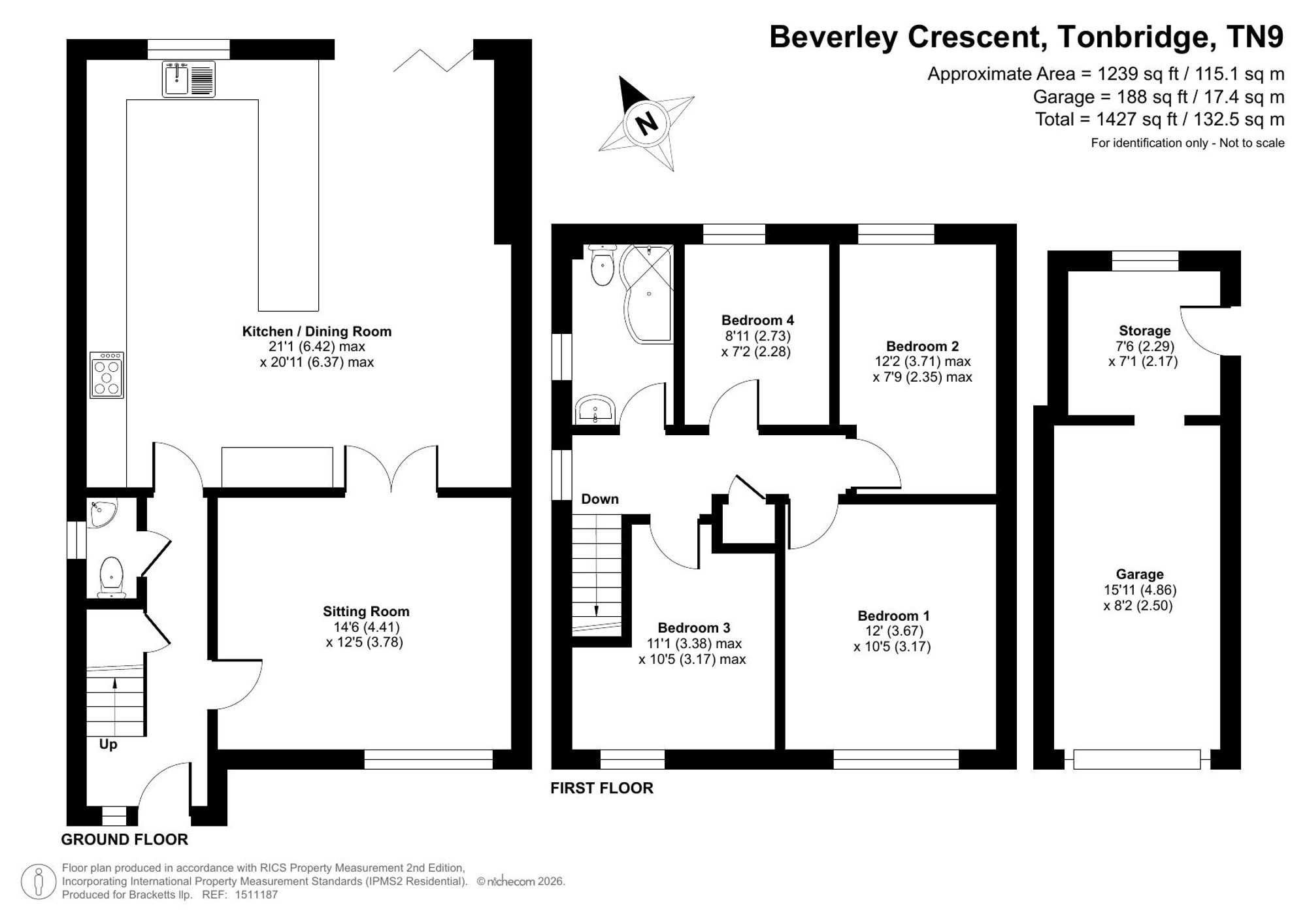16 Beverley Crescent, Tonbridge floorplan