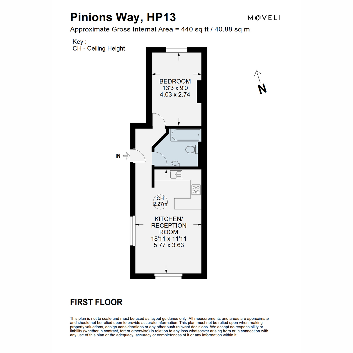 Flat Flat 3, 1, Pinions Road, High Wycombe floorplan