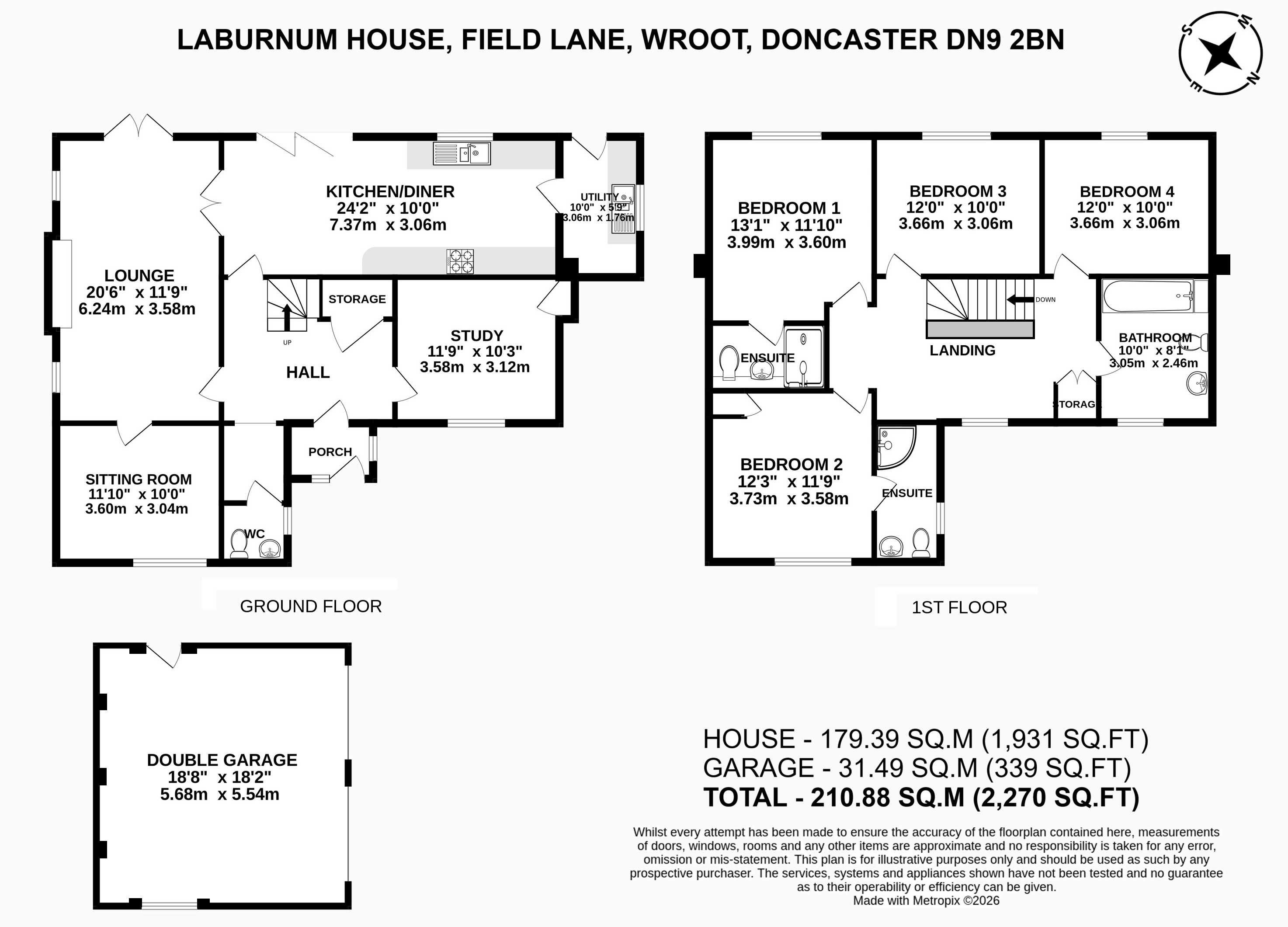 Laburnham House, Field Lane, North Lincolnshire floorplan
