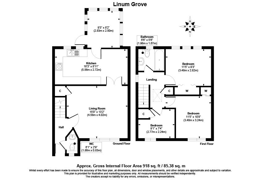 6, Linum Grove, Kirkcaldy floorplan