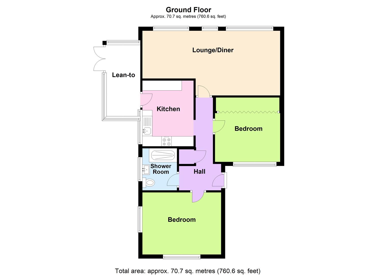 Harold Gardens, Wickford SS11, 2 bedroom semidetached bungalow for