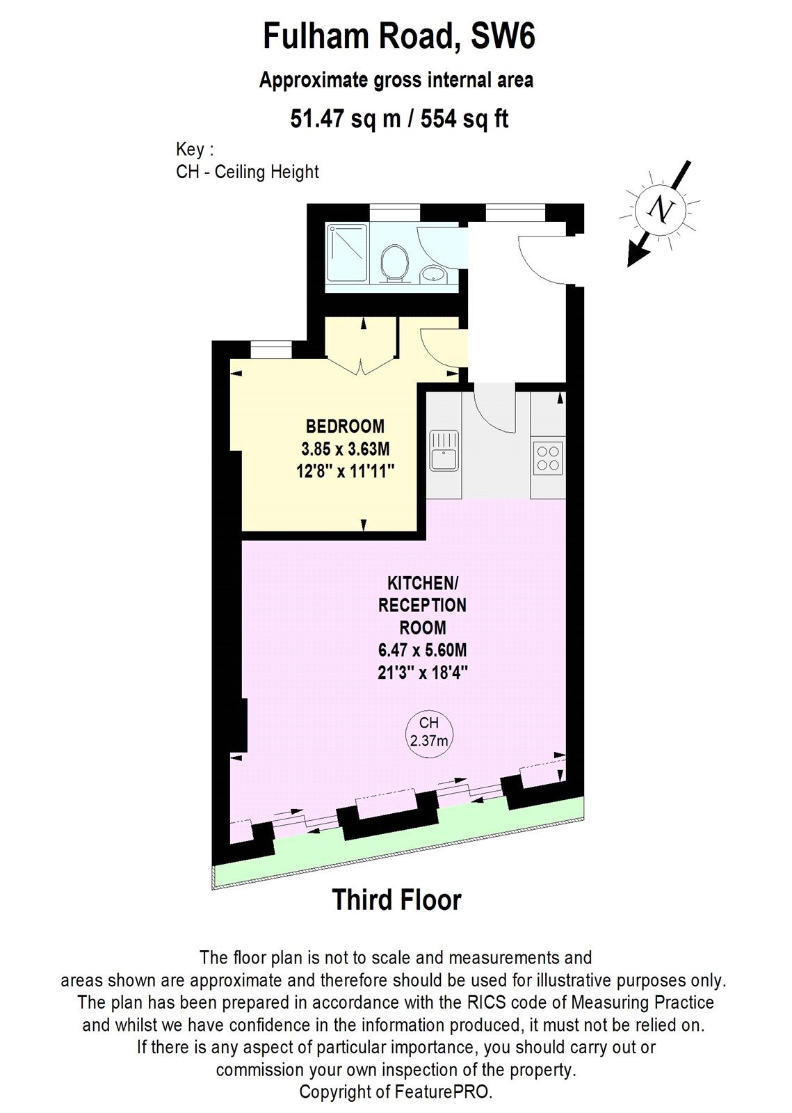 1 Bedrooms Flat for sale in Fulham Road, London SW6