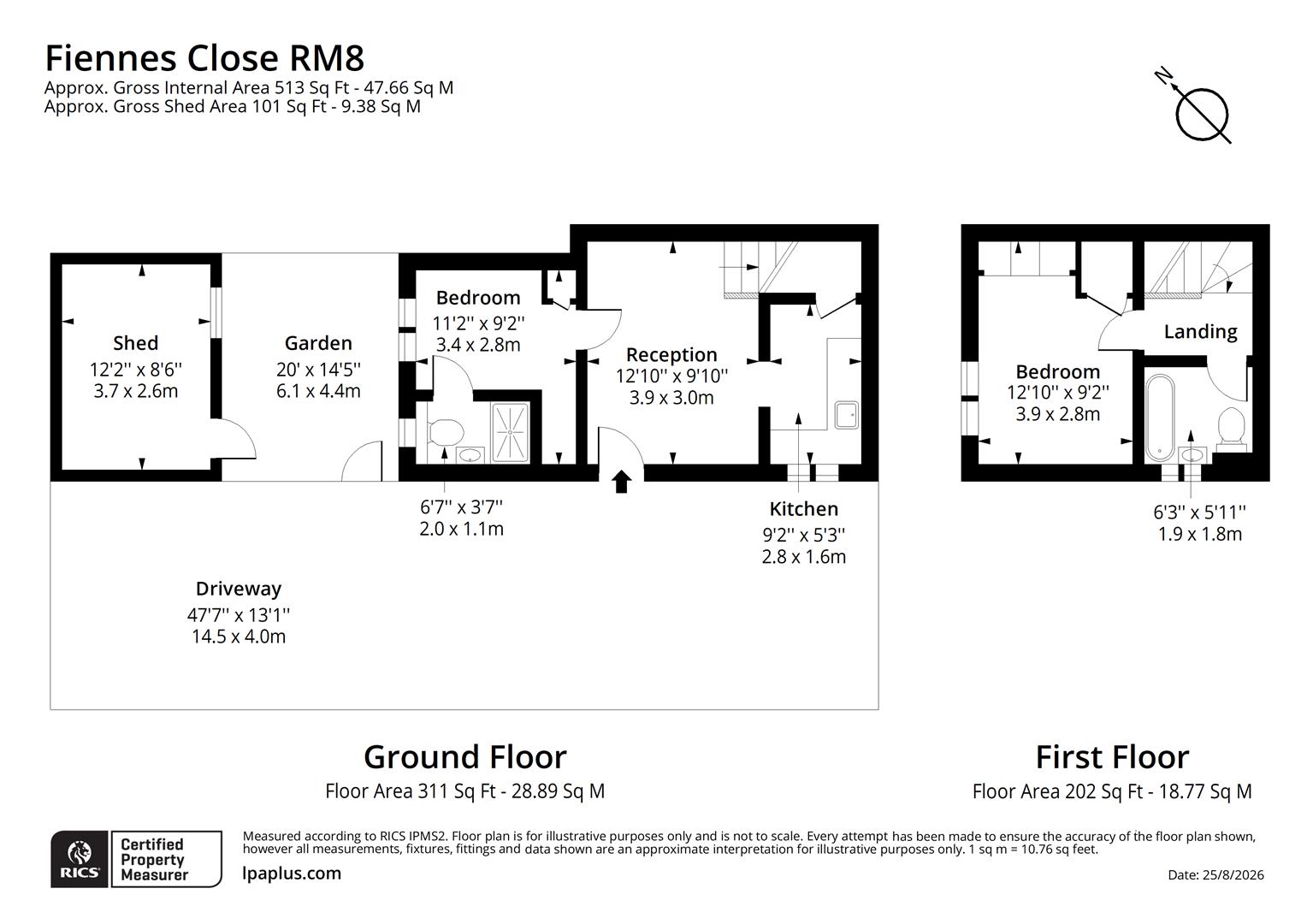 21,, Fiennes Close, Dagenham floorplan