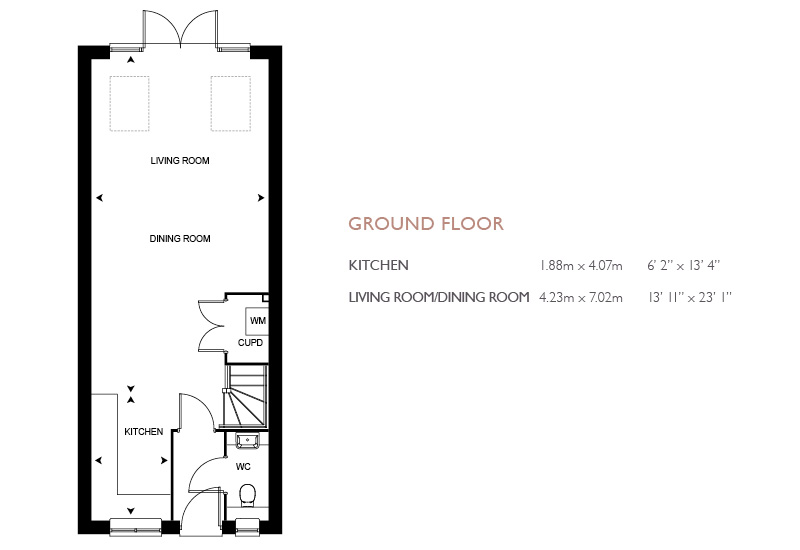 2 Bedrooms Terraced house for sale in The Ashby At St Michael's Hurst, Barker Close, Bishop’S Stortford, Hertfordshire CM23