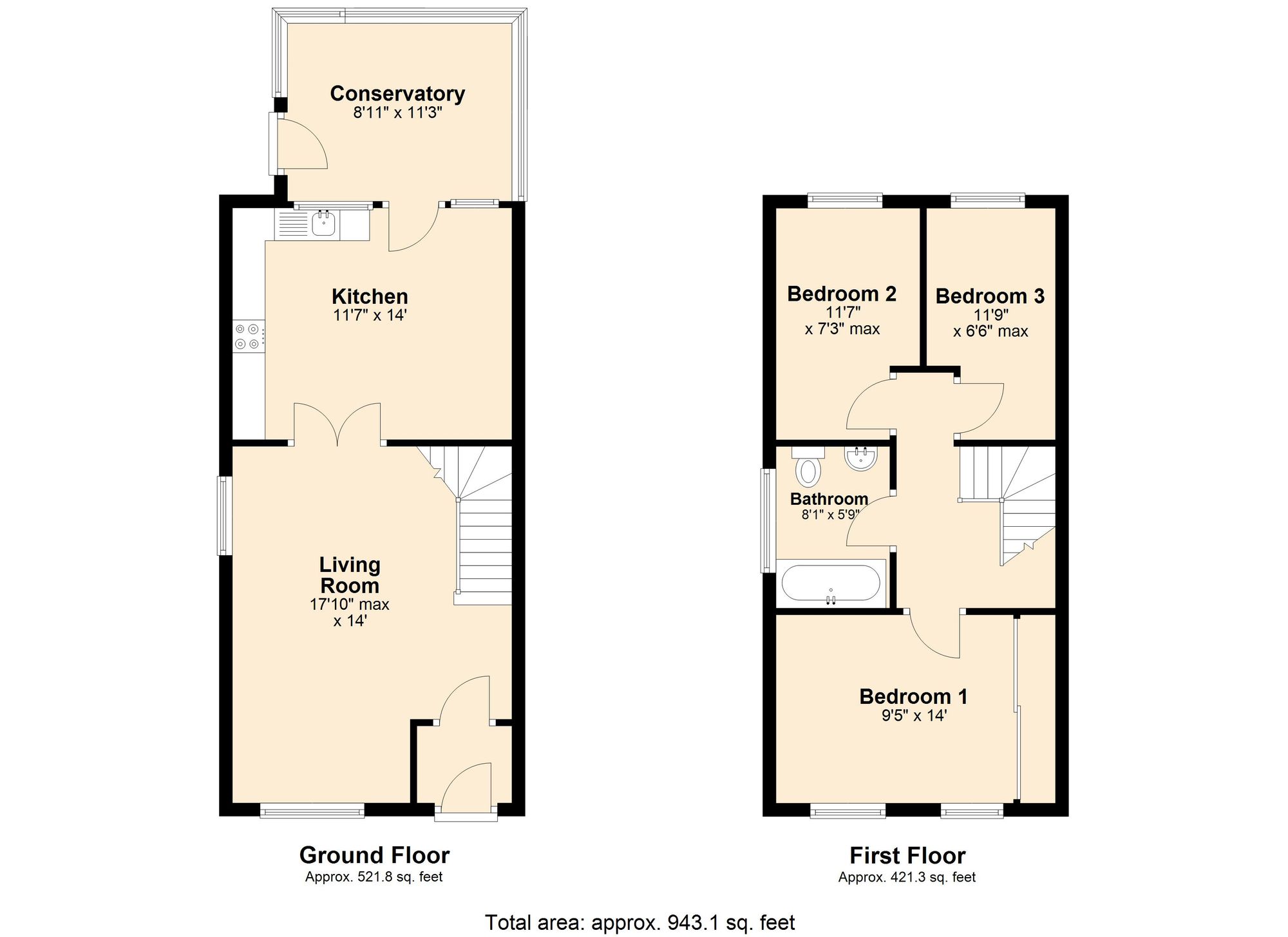 32 St. Oswalds Close, Blackburn floorplan