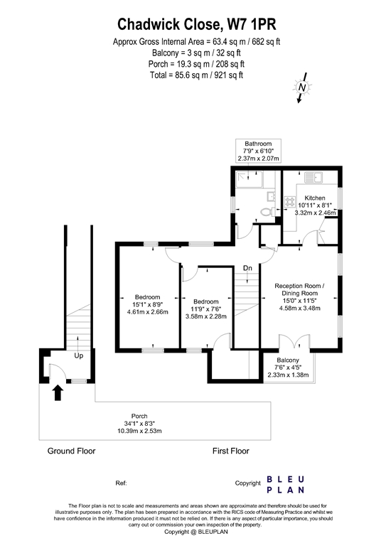 2, Chadwick Close London, Hanwell floorplan