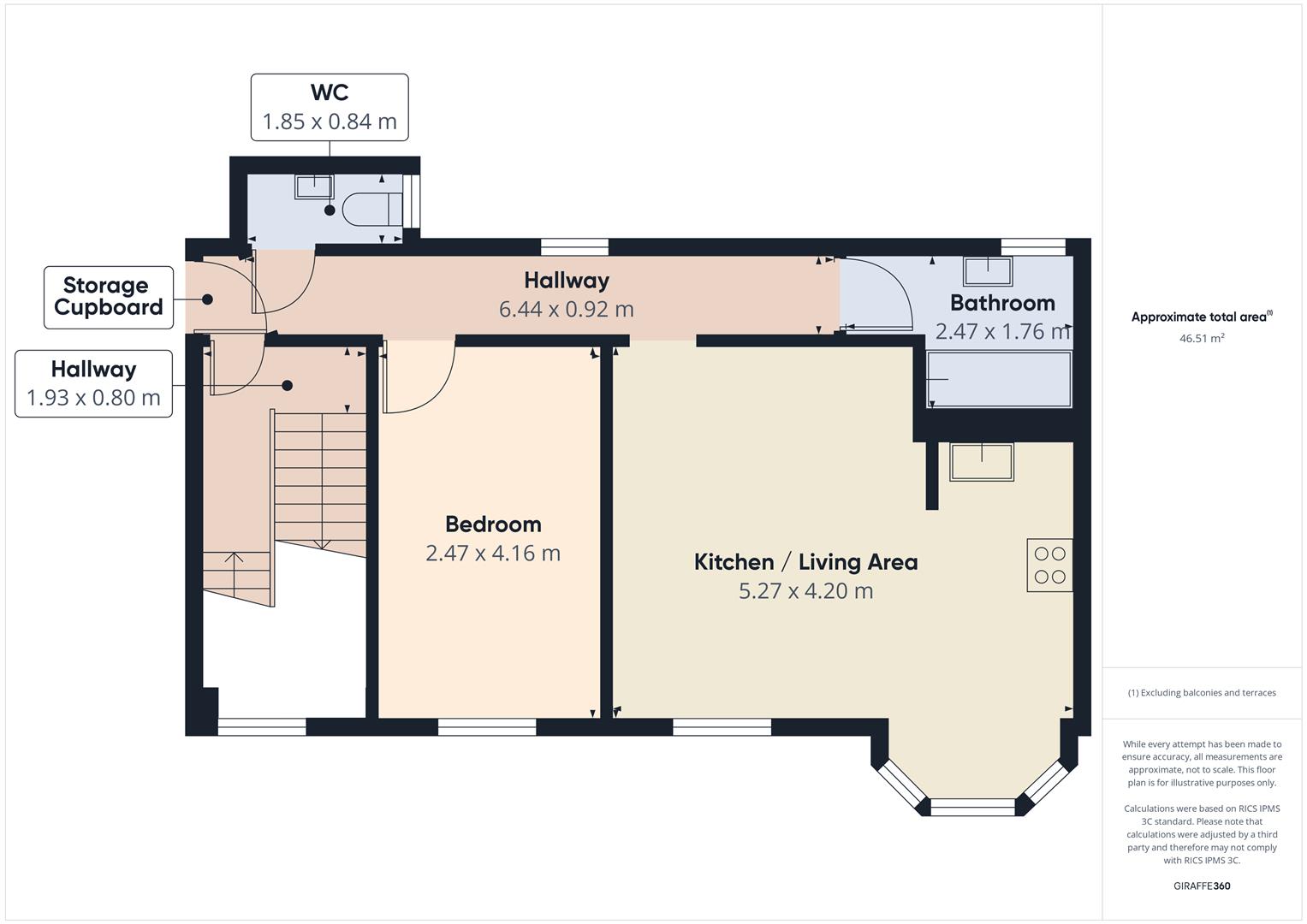 Flat 1, 17A, St. James Place, Ilfracombe floorplan