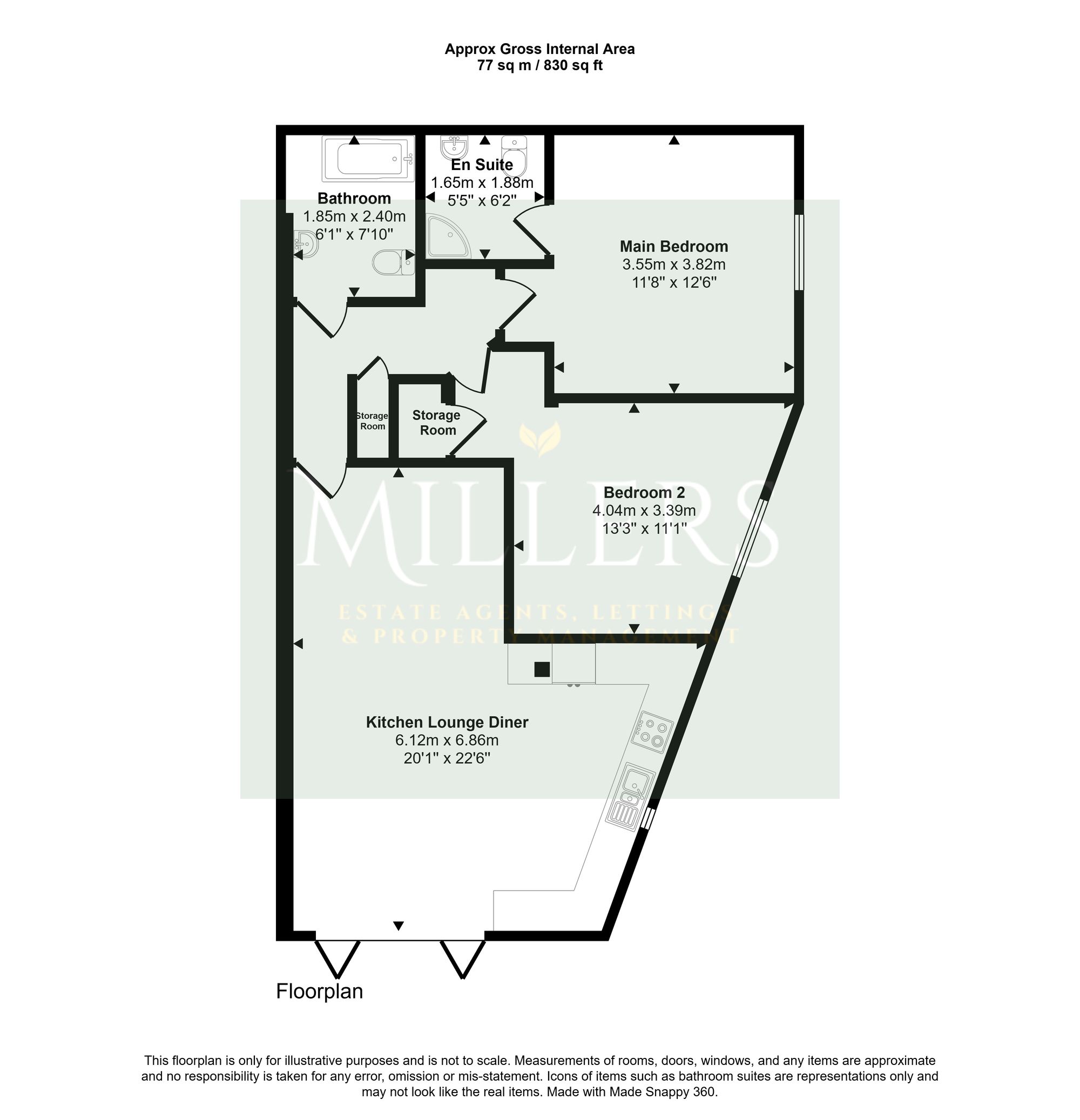Flat Delta, Constantia House, Cromer floorplan