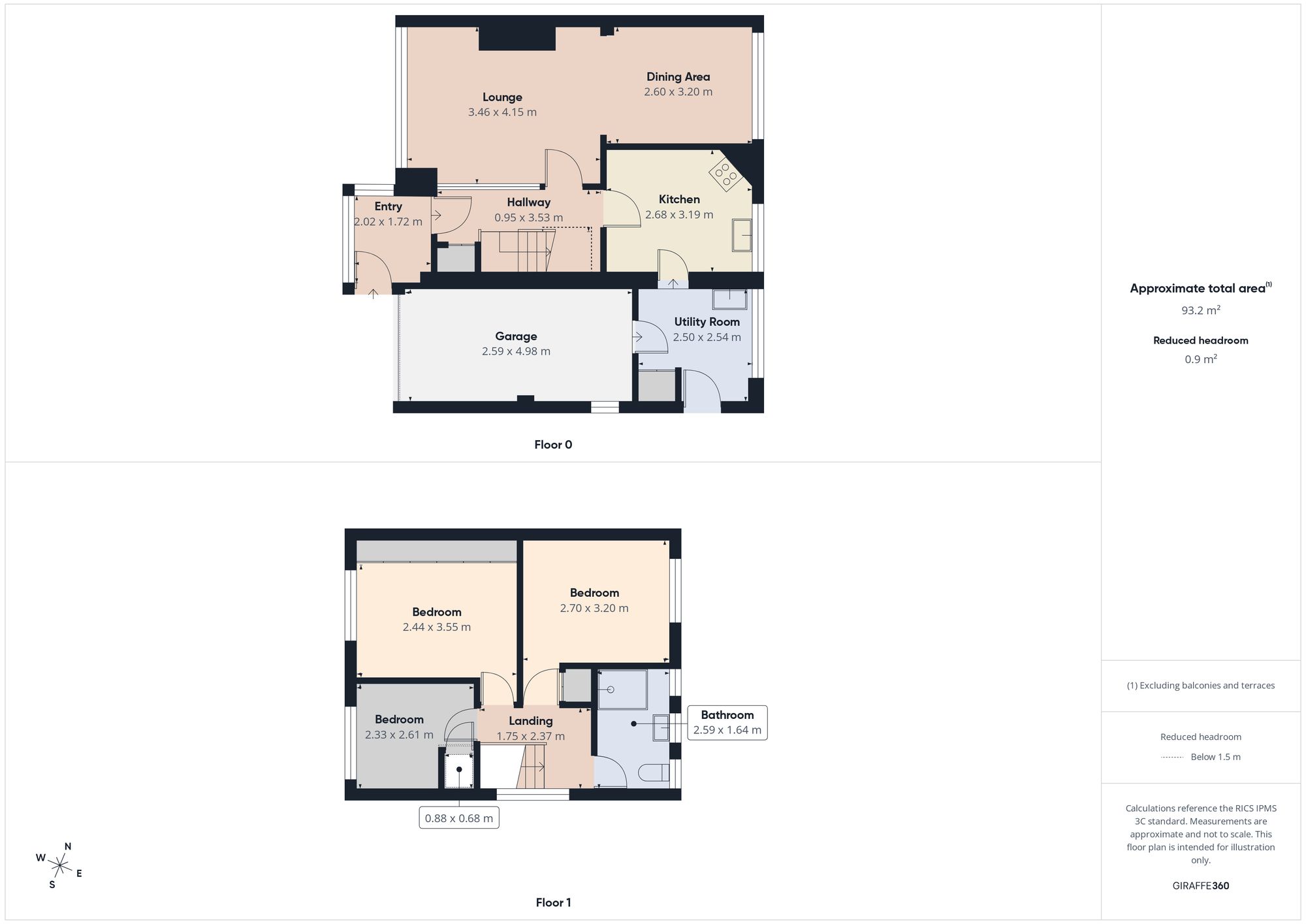 93 Dartmouth Avenue, Gateshead floorplan