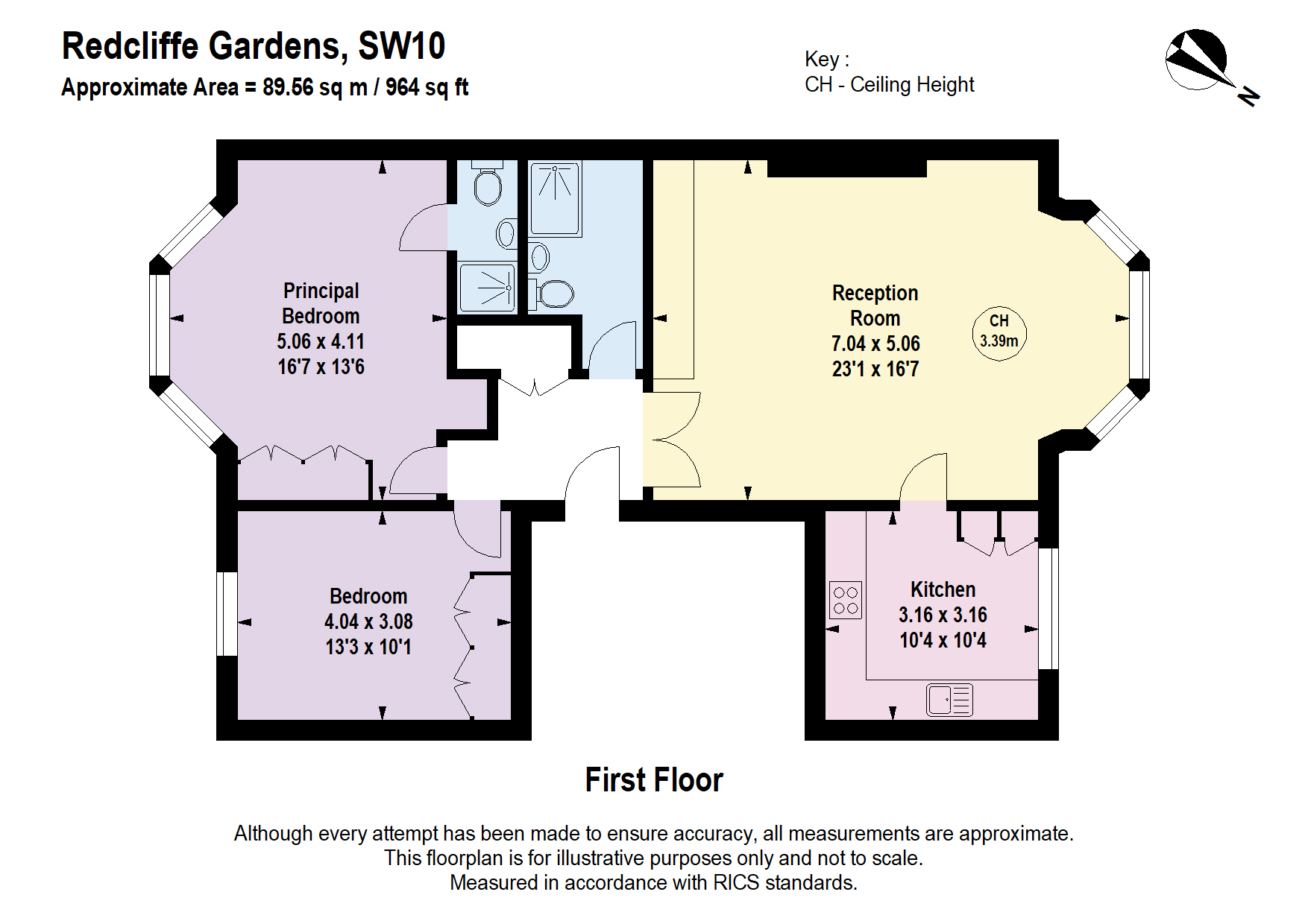 Flat 4, 75, Redcliffe Gardens, London floorplan