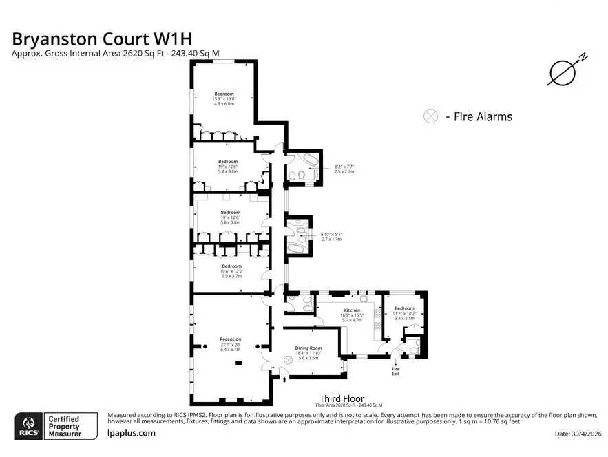 Flat 43, Bryanston Court, London floorplan