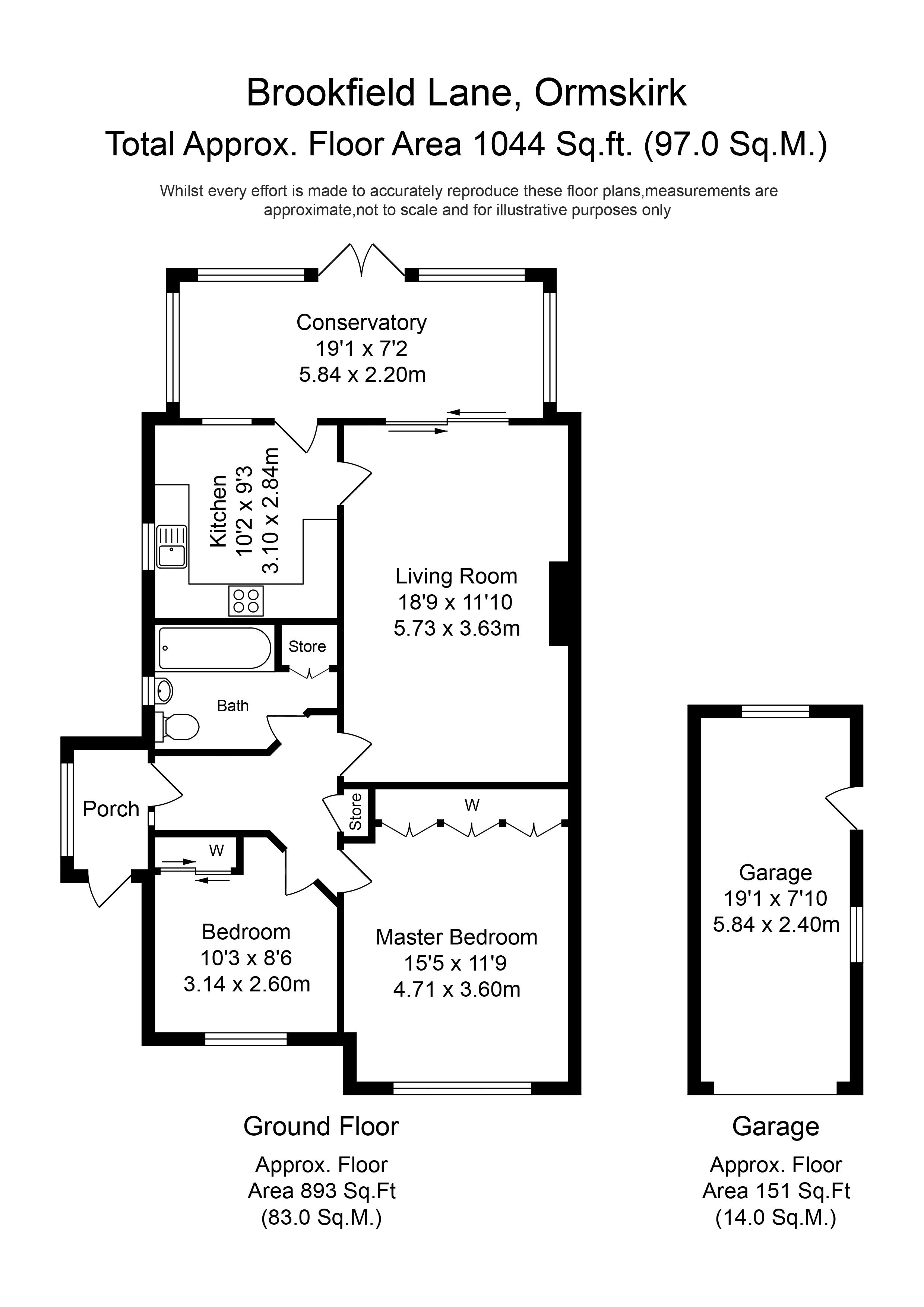 2 Bedrooms Semi-detached bungalow to rent in Brookfield Lane, Aughton, Ormskirk L39