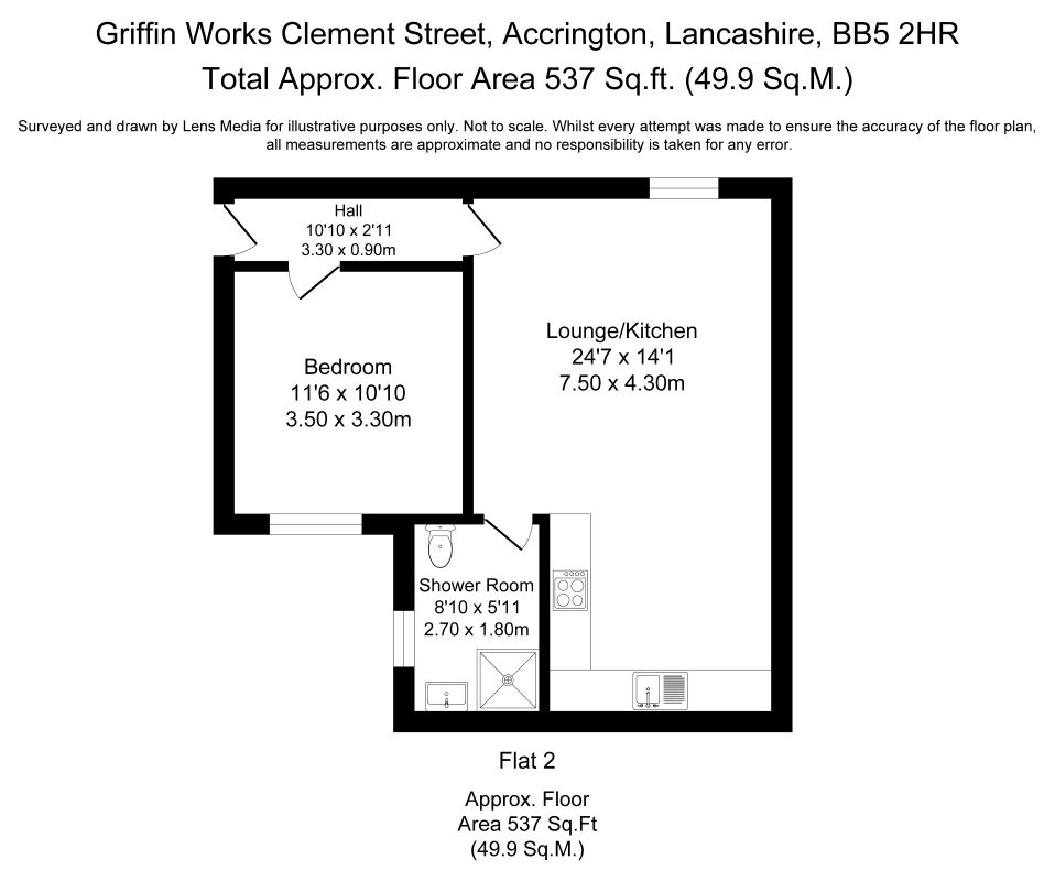 Flat 2 Griffin Works, Accrington floorplan