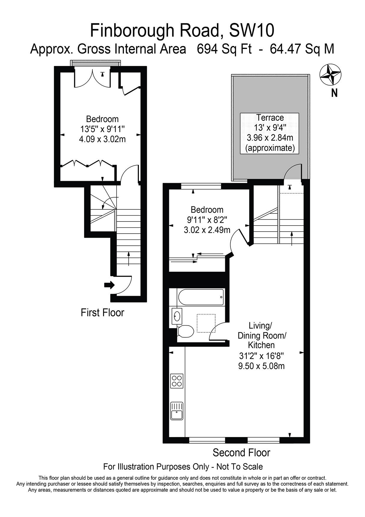 3, 154, Finborough Road, London floorplan
