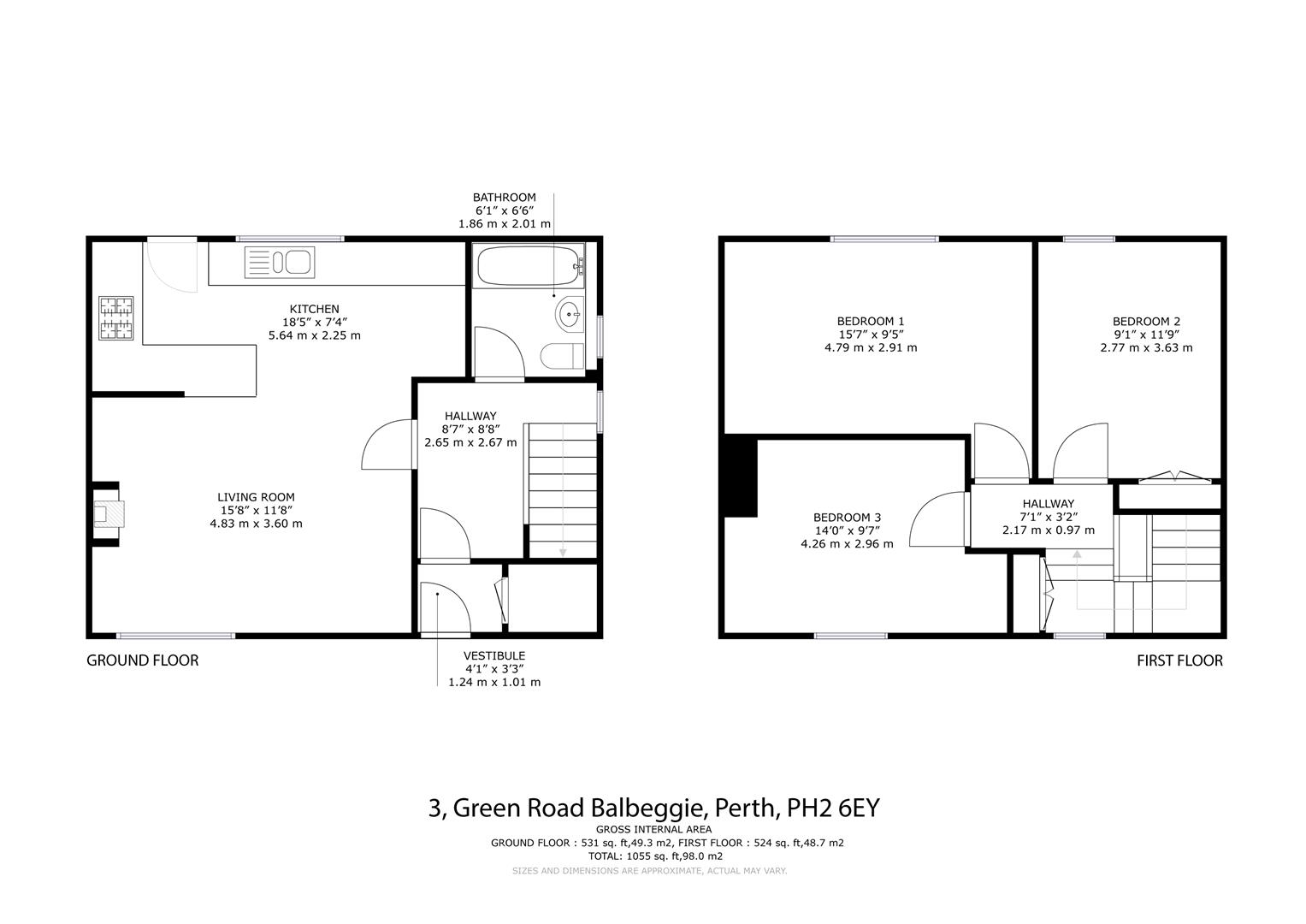 3, Green Road, Perth floorplan