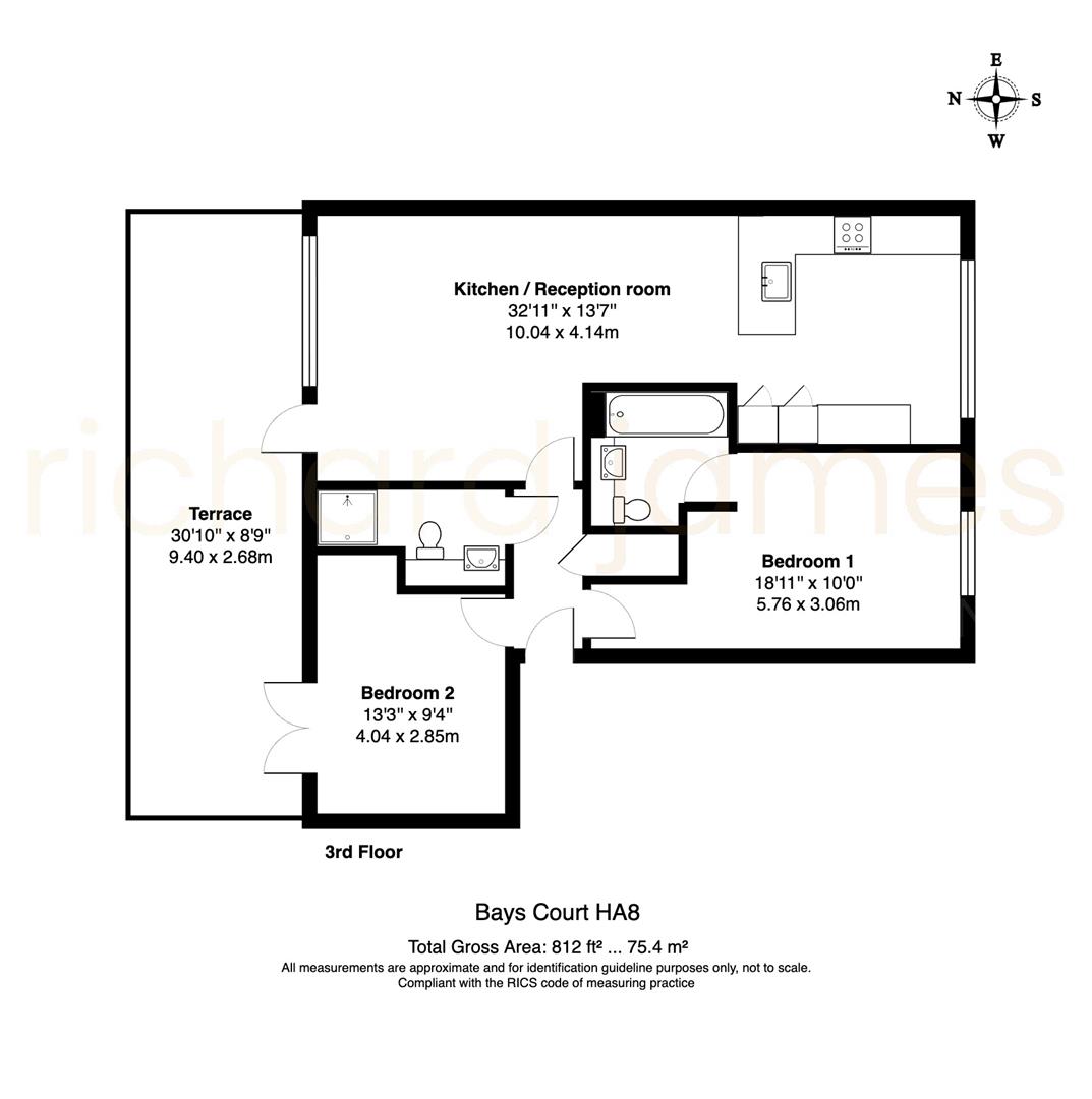 Bays Court, Penthouse 2, Hale Lane, Edgware floorplan