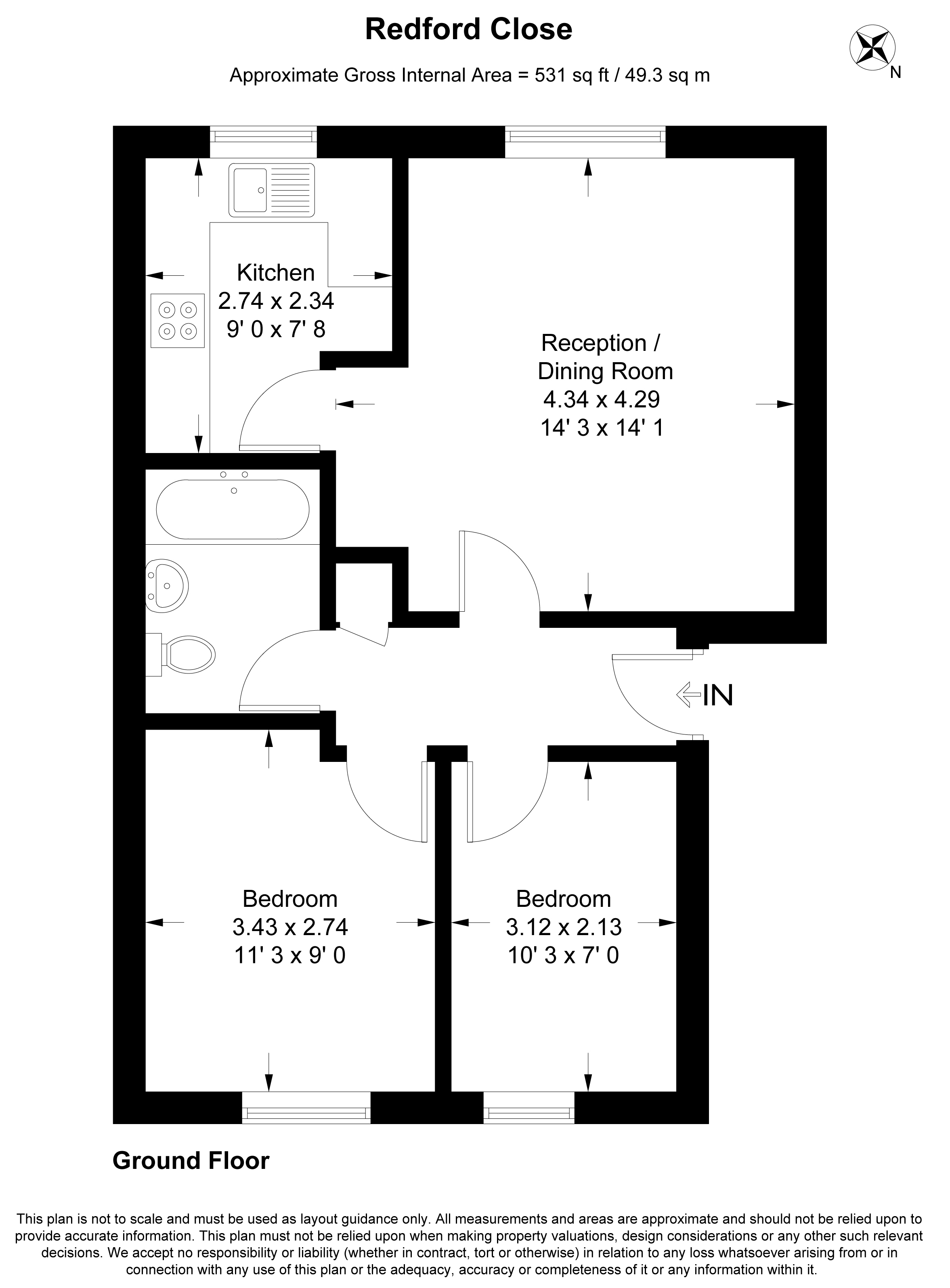 57, Redford Close, Feltham floorplan