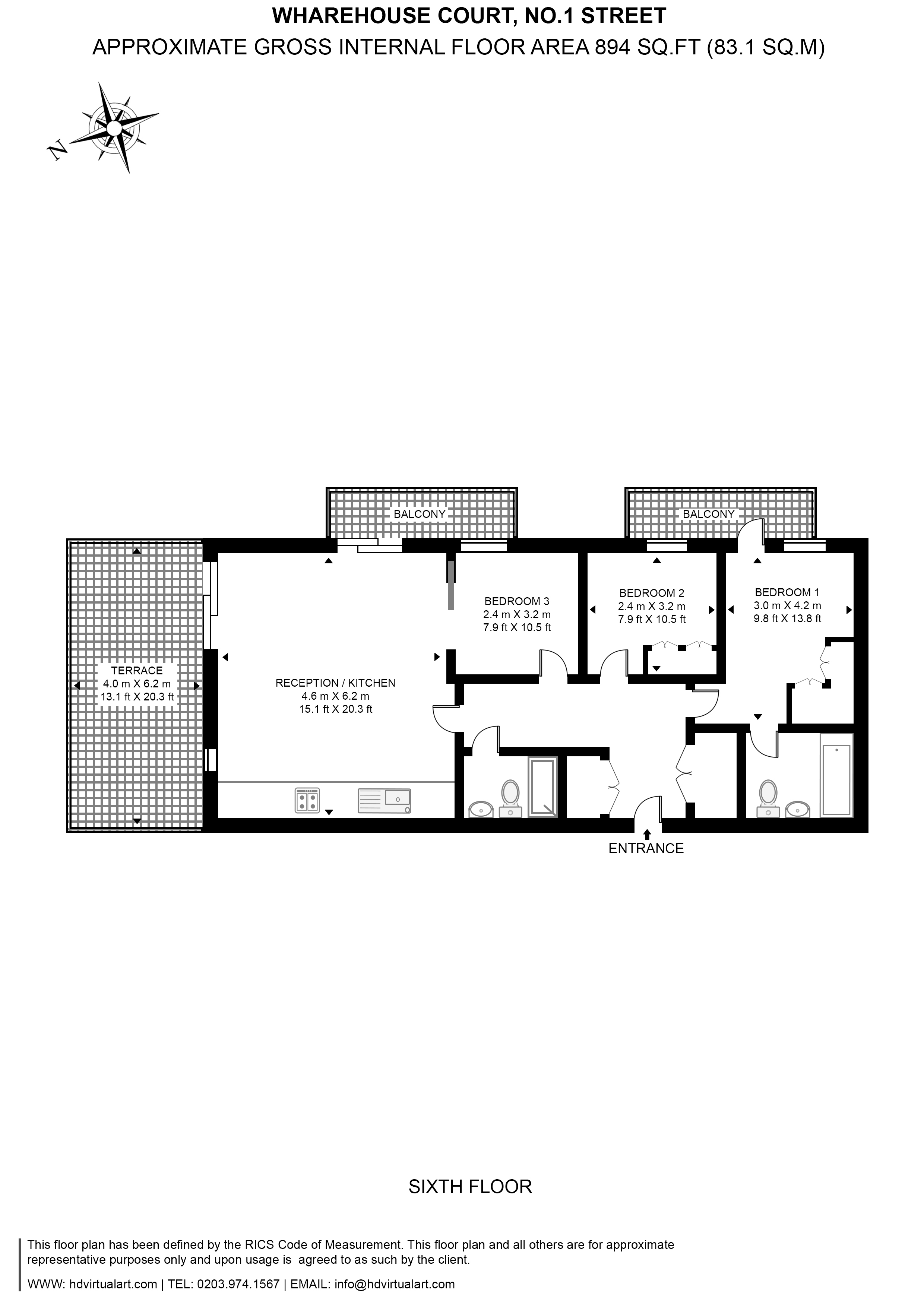Flat 144, Warehouse Court,, No 1 Street, Woolwich floorplan