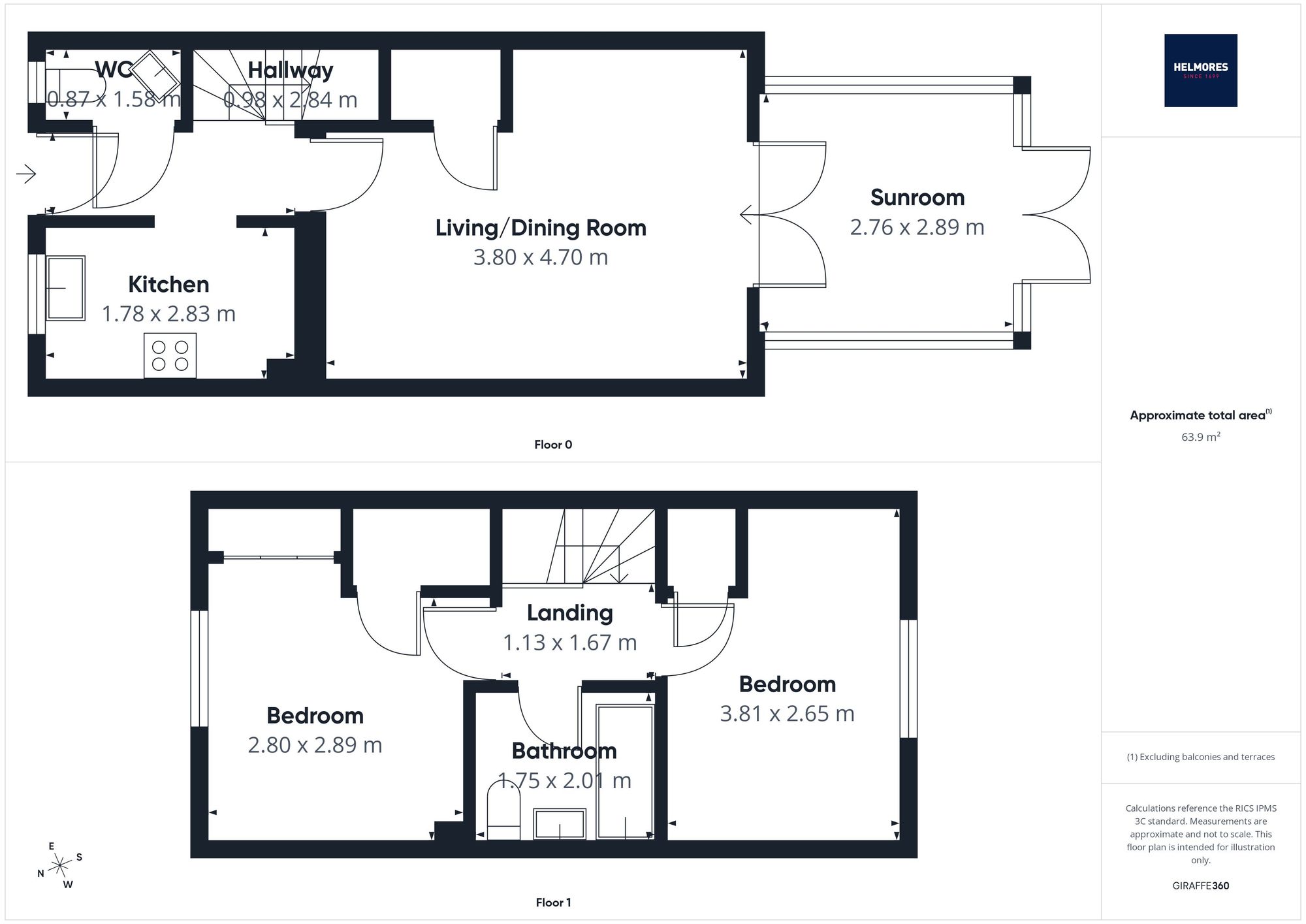 21, Bishops Drive, Copplestone, EX17 floorplan