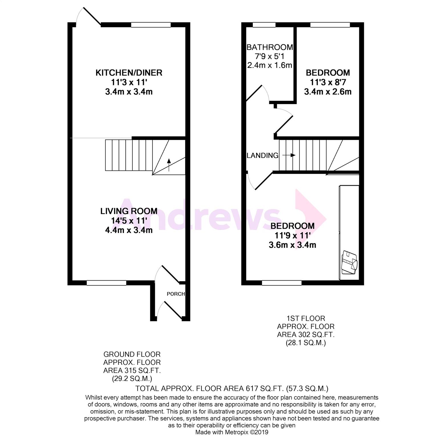 2 Bedrooms Terraced house to rent in Langshott, Horley, Surrey RH6