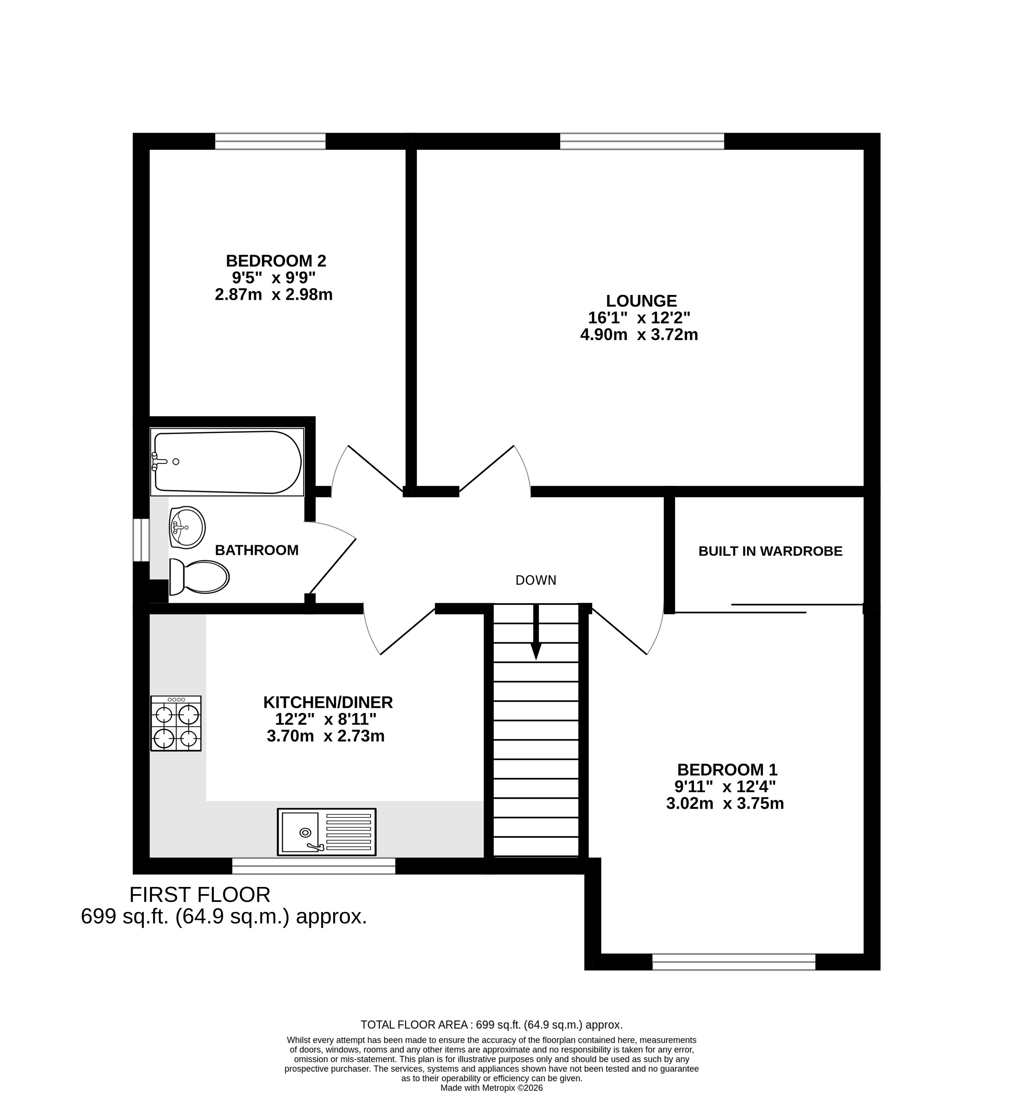 A, 2, Warren Road, Ashford floorplan