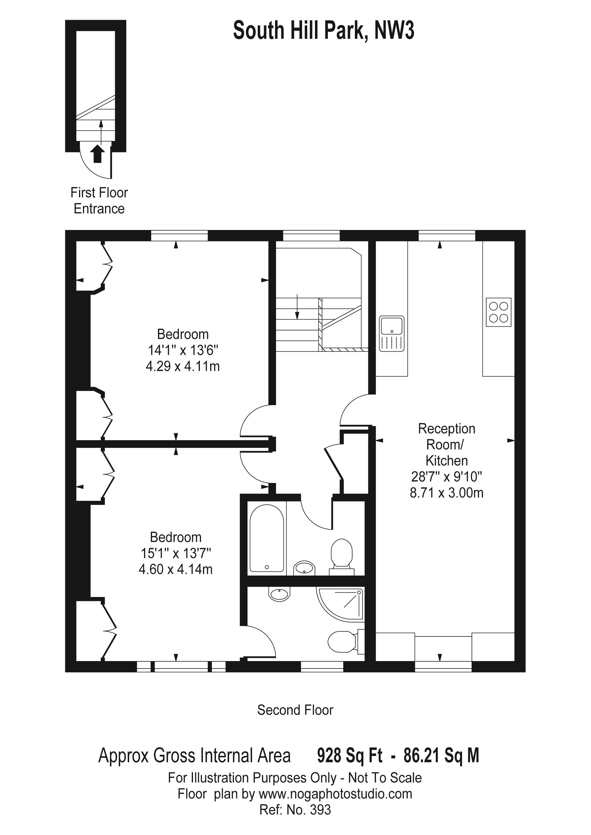 2 Bedrooms Flat to rent in South Hill Park, London NW3