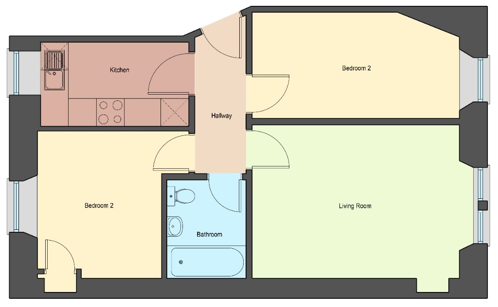 Flat GFL, 8, Forfar Road, Stobswell floorplan