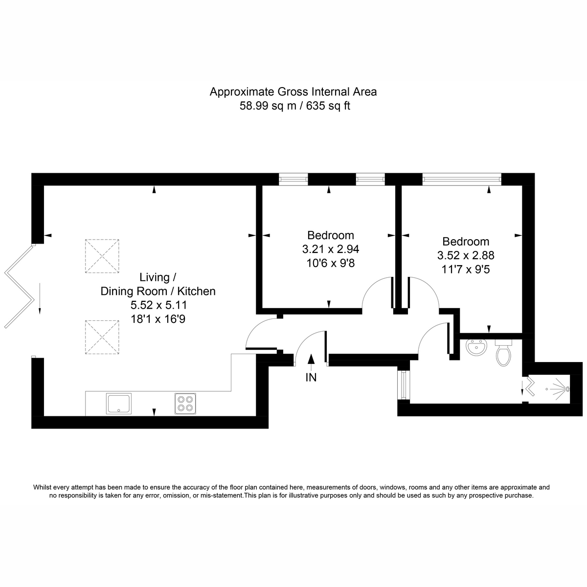 Flat 1, 17, Church Street, Surrey floorplan