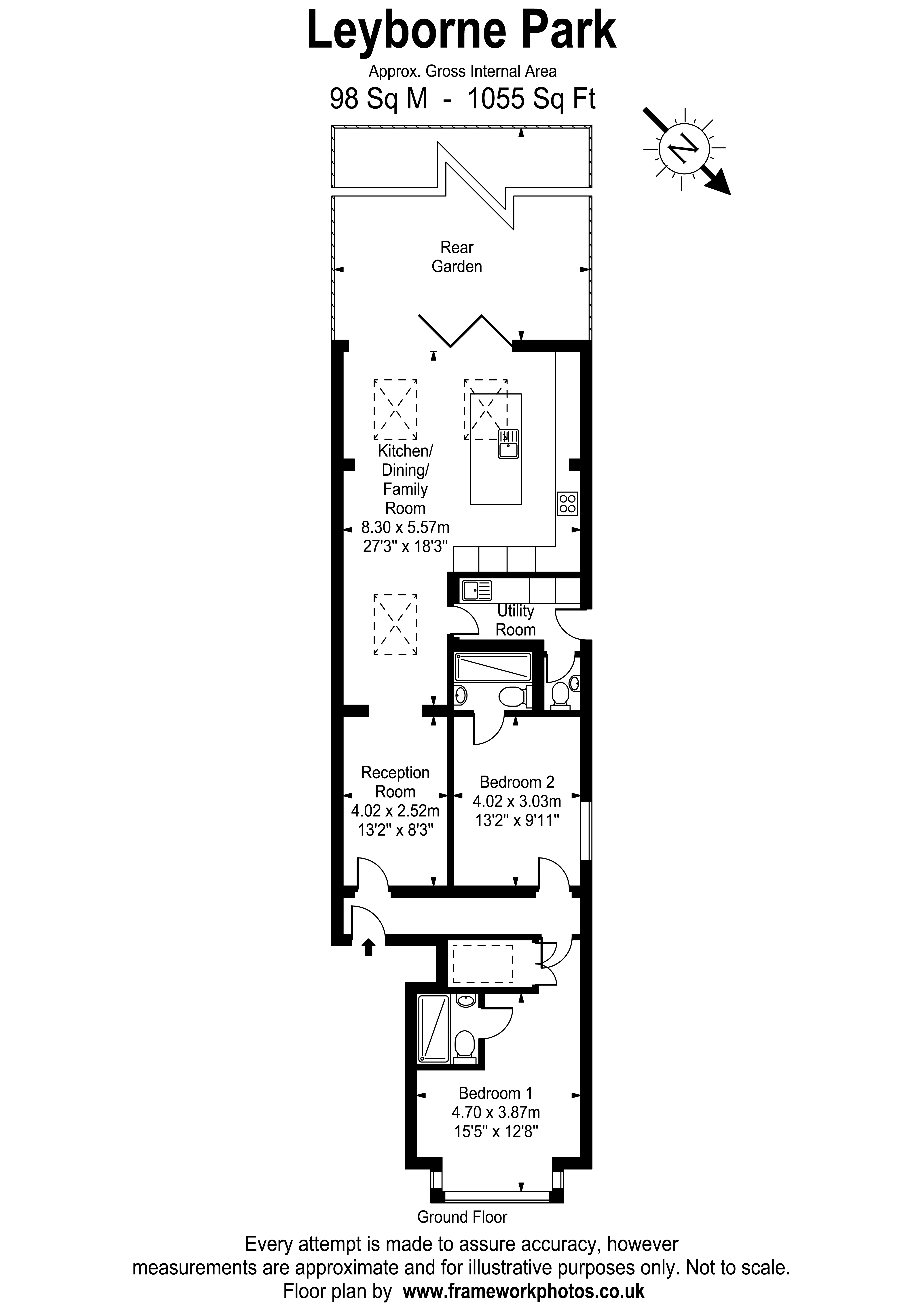 Ground Floor Flat, 50, Leyborne Park, Surrey floorplan